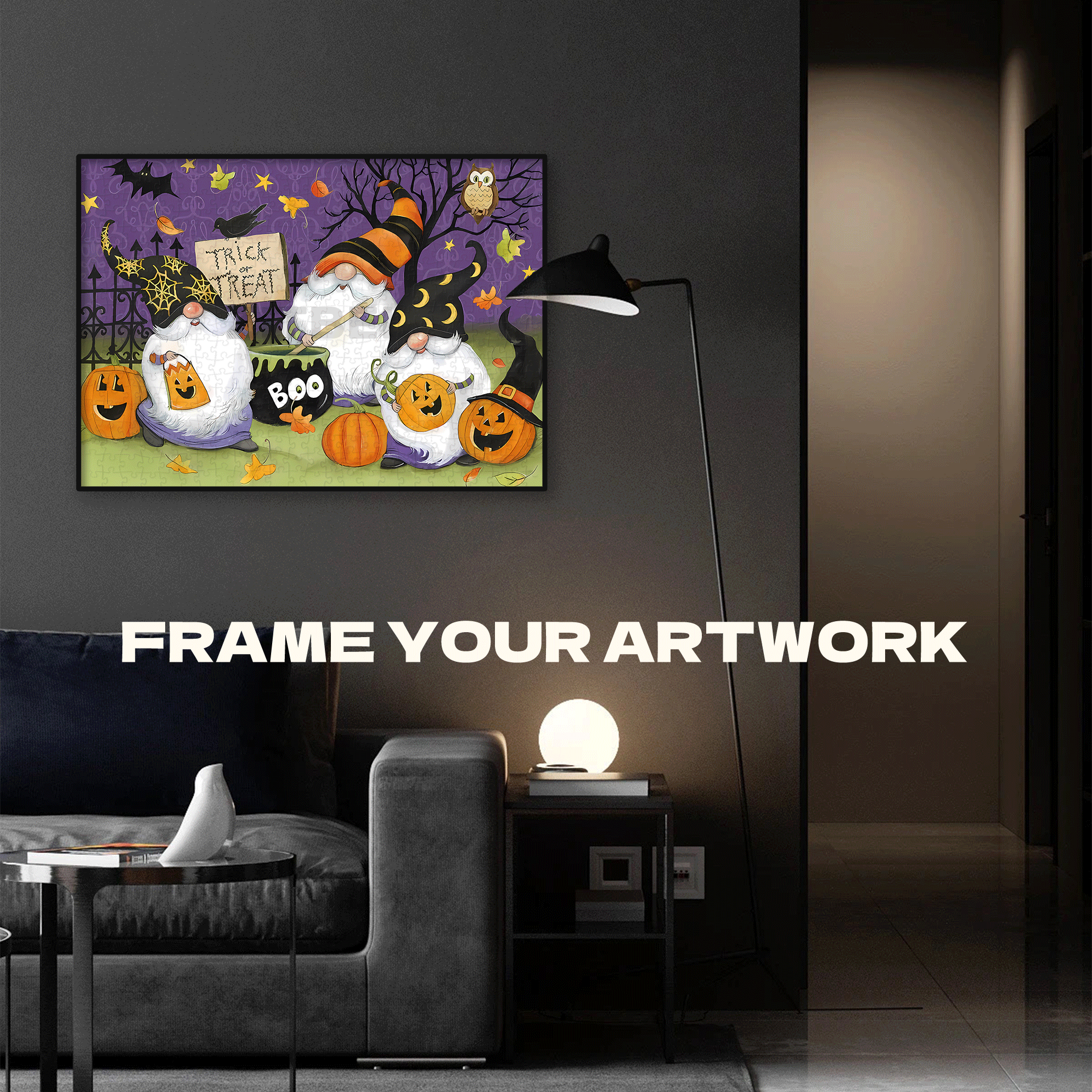 Dwarves' Halloween 500pcs/1000pcs Jigsaw Puzzle, Scratch-Resistant, Interactive Family Game & Brain-Boosting DIY Decor, Perfect for Halloween, Christmas & New Year Gifts, Family Puzzle Game