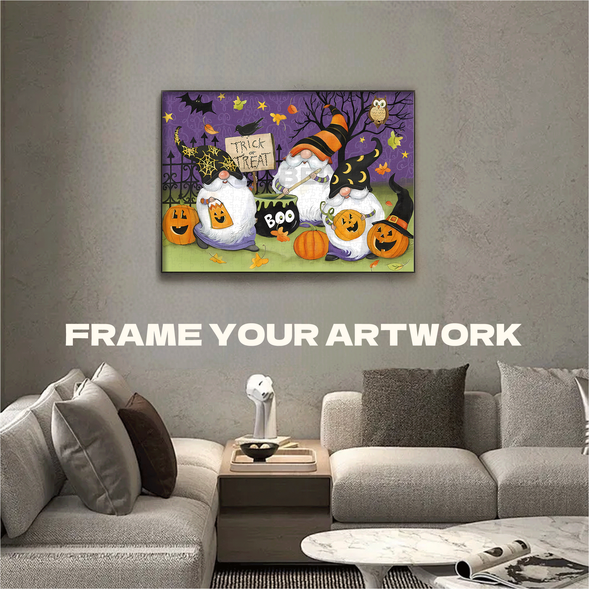 Dwarves' Halloween 500pcs/1000pcs Jigsaw Puzzle, Scratch-Resistant, Interactive Family Game & Brain-Boosting DIY Decor, Perfect for Halloween, Christmas & New Year Gifts, Family Puzzle Game