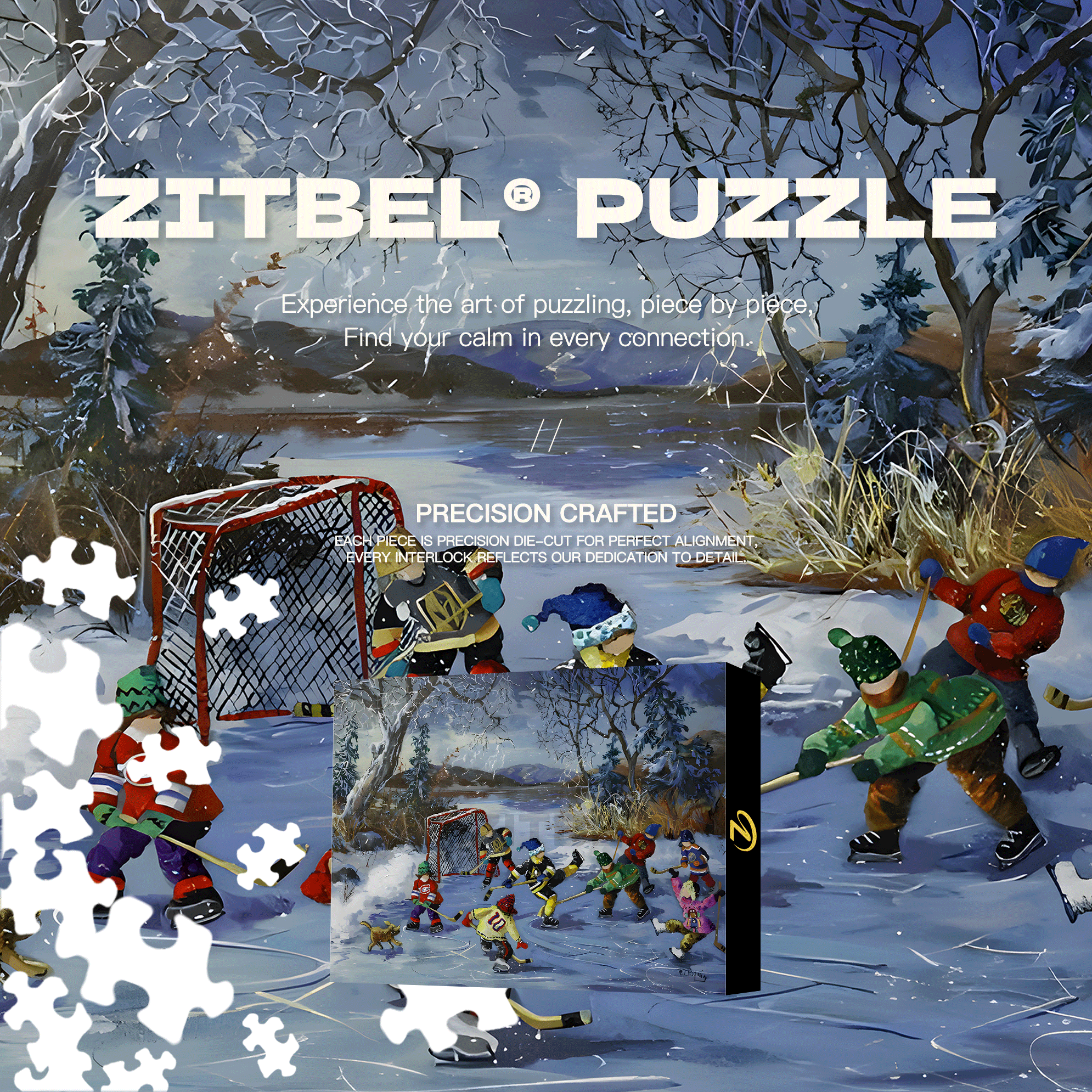 Ice Hockey 500pcs/1000pcs Jigsaw Puzzle, Scratch-Resistant, Interactive Family Game & Brain-Boosting DIY Decor, Perfect for Halloween, Christmas & New Year Gifts, Family Puzzle Game