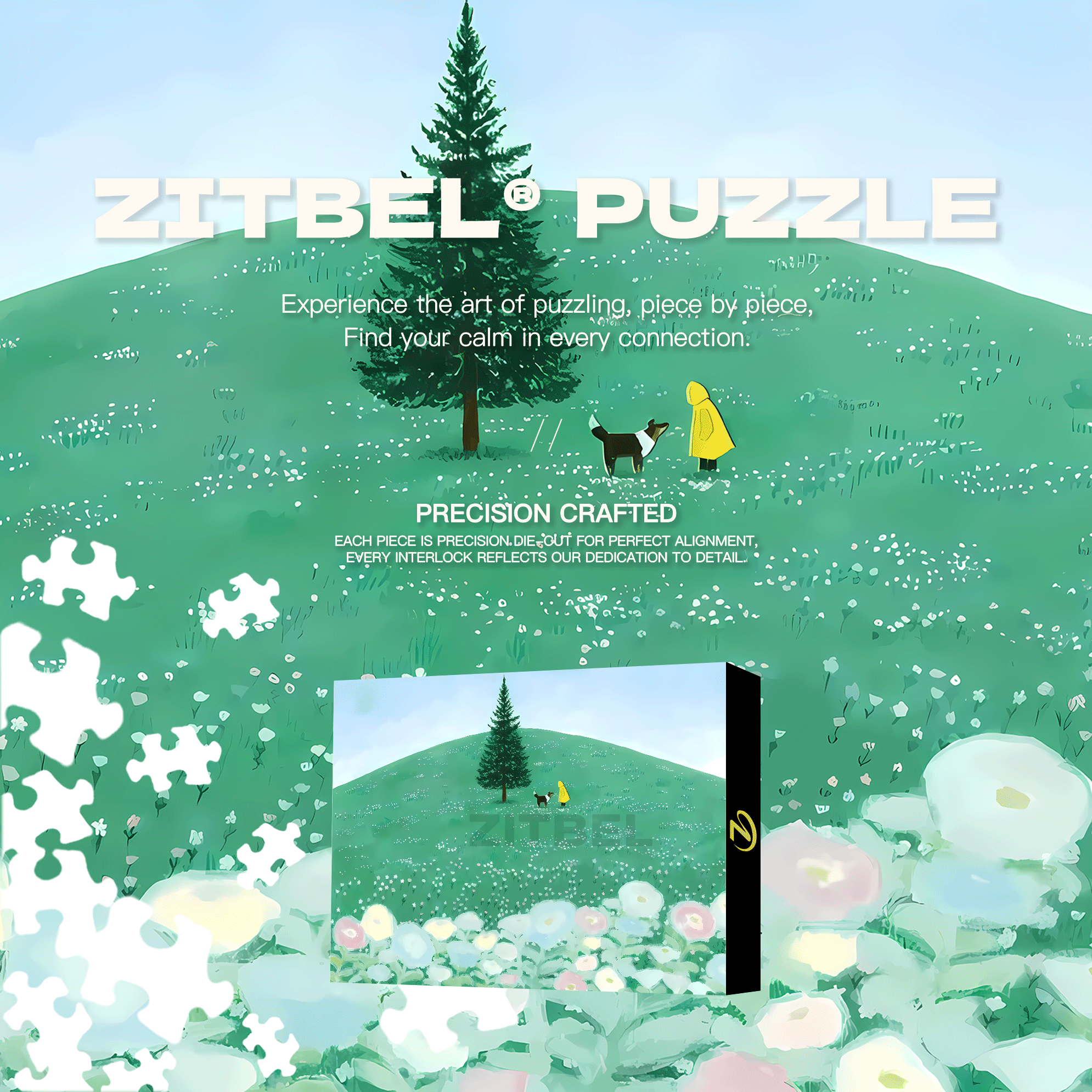 Mountains And Fields 500pcs/1000pcs Jigsaw Puzzle, Scratch-Resistant, Interactive Family Game & Brain-Boosting DIY Decor, Perfect for Halloween, Christmas & New Year Gifts, Family Puzzle Game
