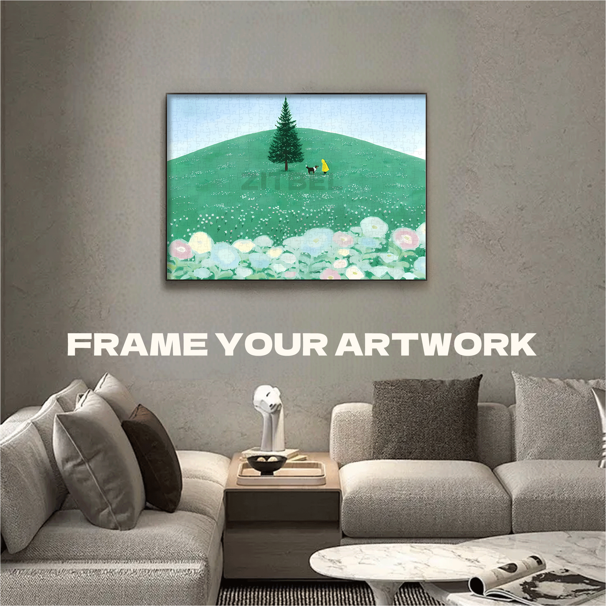 Mountains And Fields 500pcs/1000pcs Jigsaw Puzzle, Scratch-Resistant, Interactive Family Game & Brain-Boosting DIY Decor, Perfect for Halloween, Christmas & New Year Gifts, Family Puzzle Game