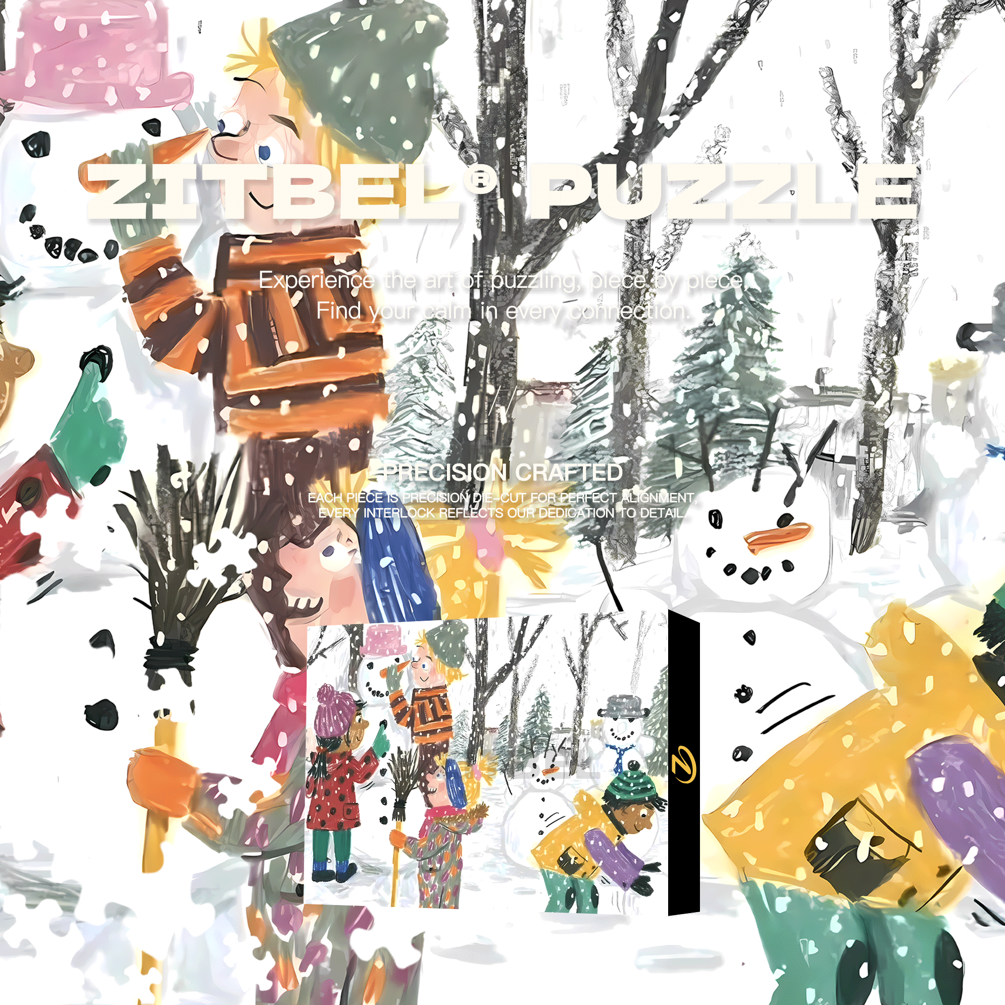Sculptor In The Snow 500pcs/1000pcs Jigsaw Puzzle, Scratch-Resistant, Interactive Family Game & Brain-Boosting DIY Decor, Perfect for Halloween, Christmas & New Year Gifts, Family Puzzle Game