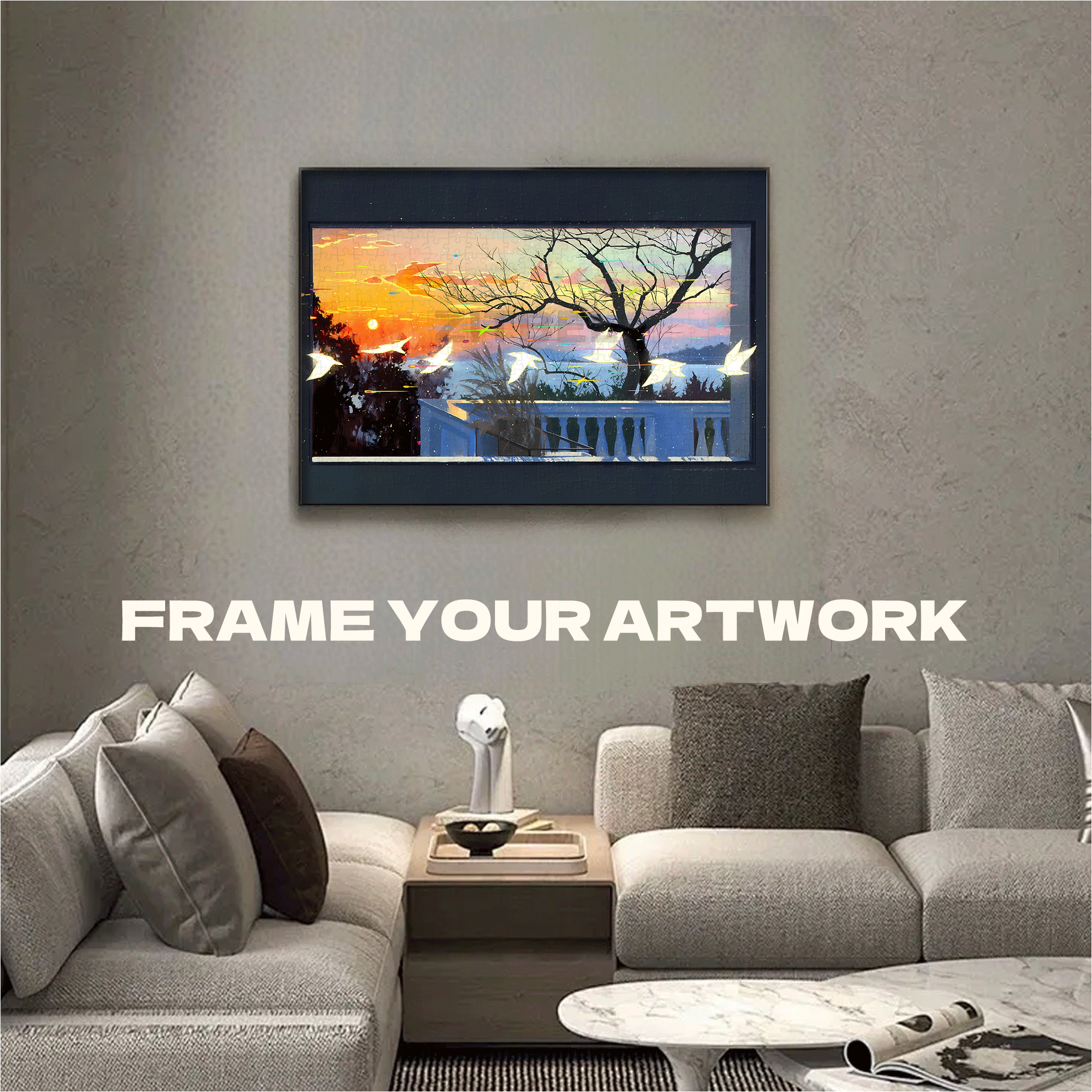 Sunsets Are All Gentle 500pcs/1000pcs Jigsaw Puzzle, Scratch-Resistant, Interactive Family Game & Brain-Boosting DIY Decor, Perfect for Halloween, Christmas & New Year Gifts, Family Puzzle Game