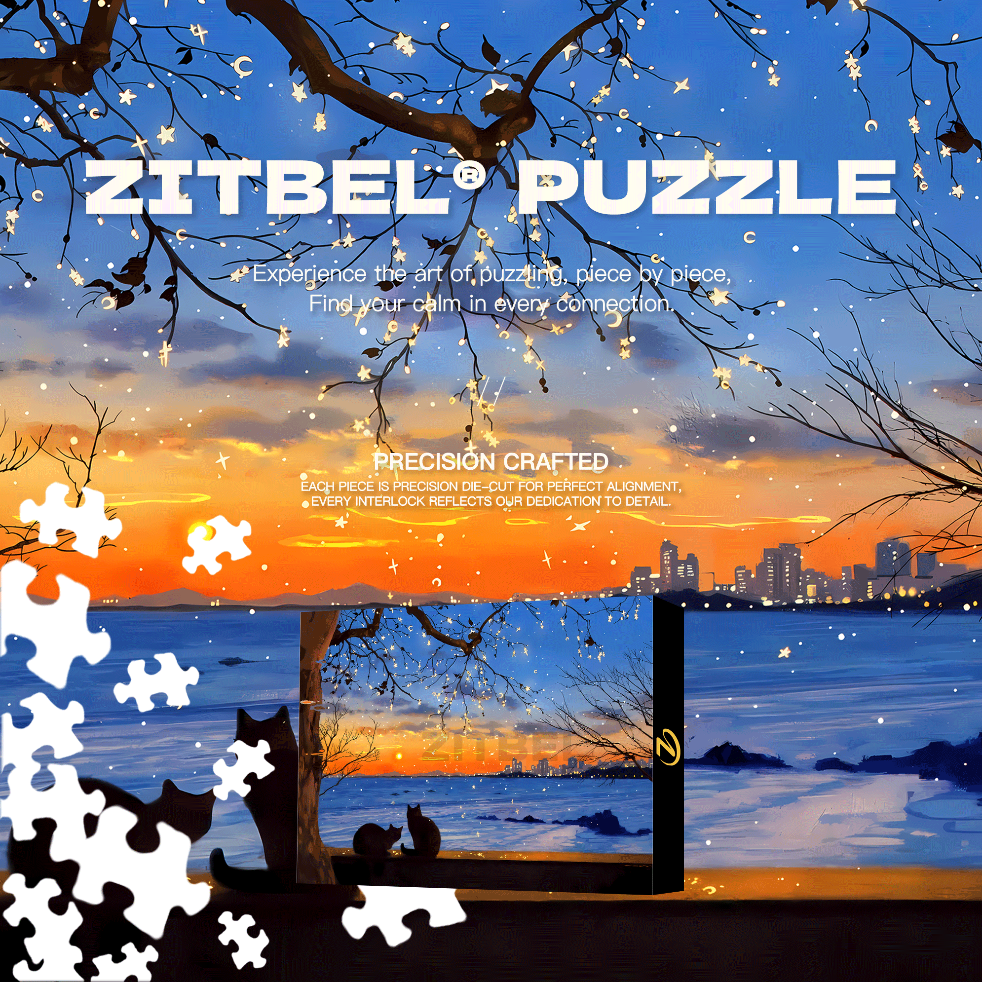 The End Of Twilight 500pcs/1000pcs Jigsaw Puzzle, Scratch-Resistant, Interactive Family Game & Brain-Boosting DIY Decor, Perfect for Halloween, Christmas & New Year Gifts, Family Puzzle Game