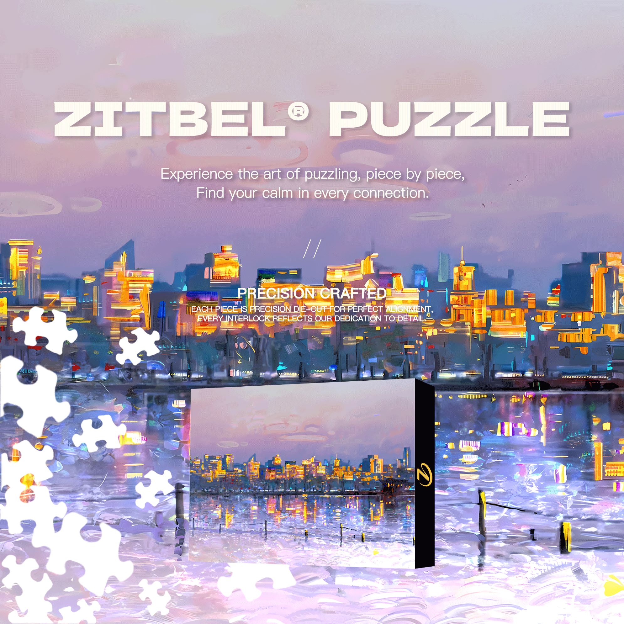 West Lake Across The River 500pcs/1000pcs Jigsaw Puzzle, Scratch-Resistant, Interactive Family Game & Brain-Boosting DIY Decor, Perfect for Halloween, Christmas & New Year Gifts, Family Puzzle Game