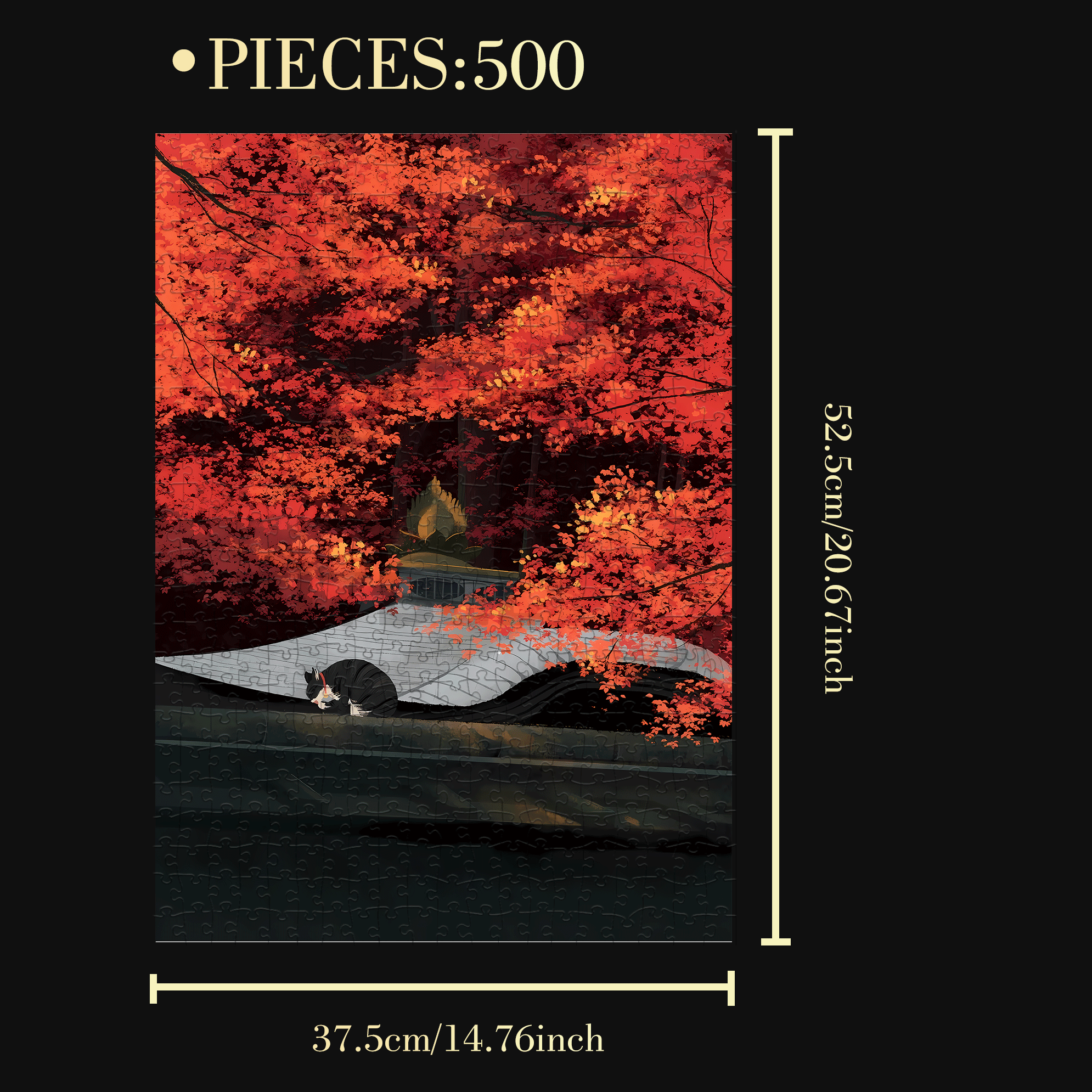 Autumn Pictorial 500pcs/1000pcs Jigsaw Puzzle, Scratch-Resistant, Interactive Family Game & Brain-Boosting DIY Decor, Perfect for Halloween, Christmas & New Year Gifts, Family Puzzle Game