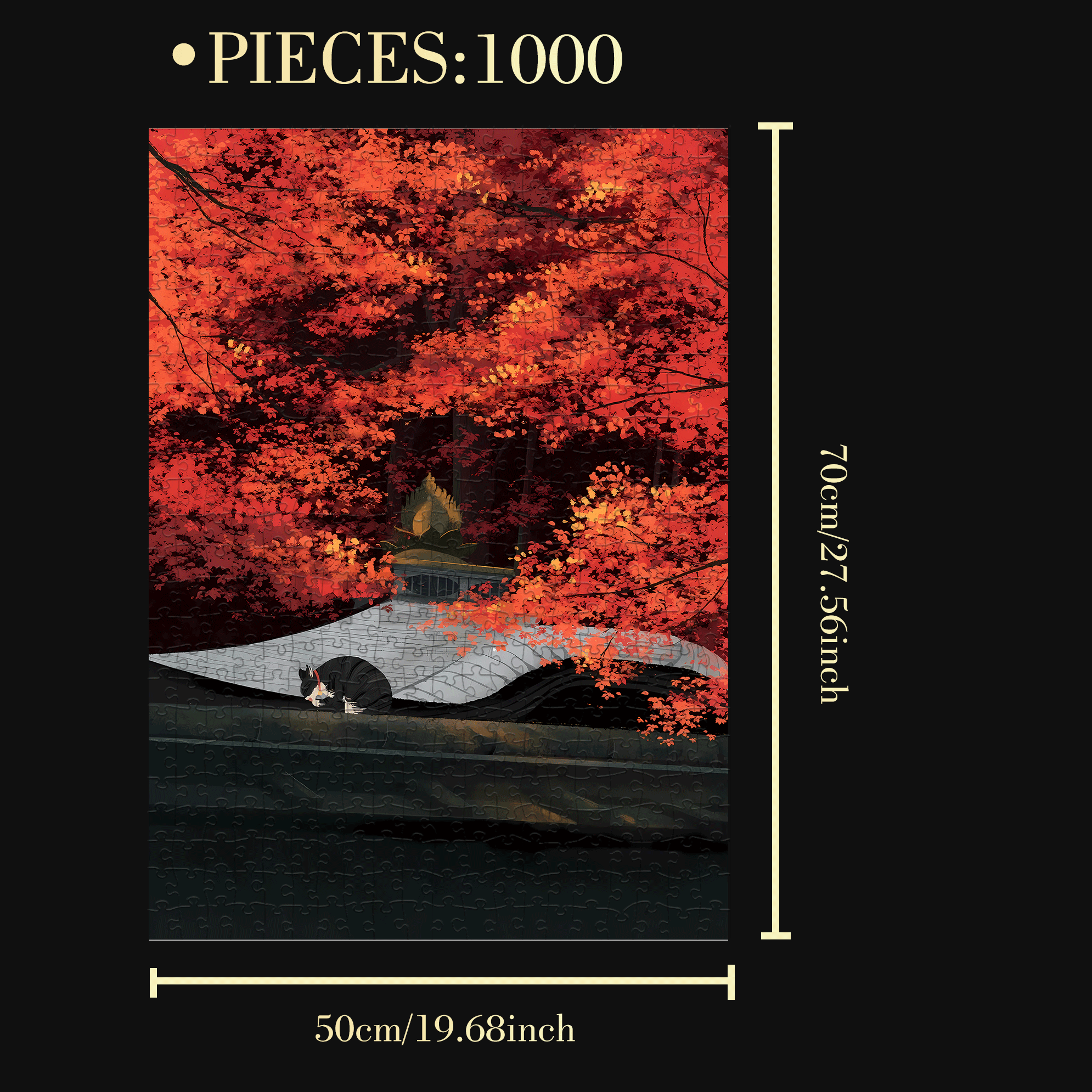 Autumn Pictorial 500pcs/1000pcs Jigsaw Puzzle, Scratch-Resistant, Interactive Family Game & Brain-Boosting DIY Decor, Perfect for Halloween, Christmas & New Year Gifts, Family Puzzle Game