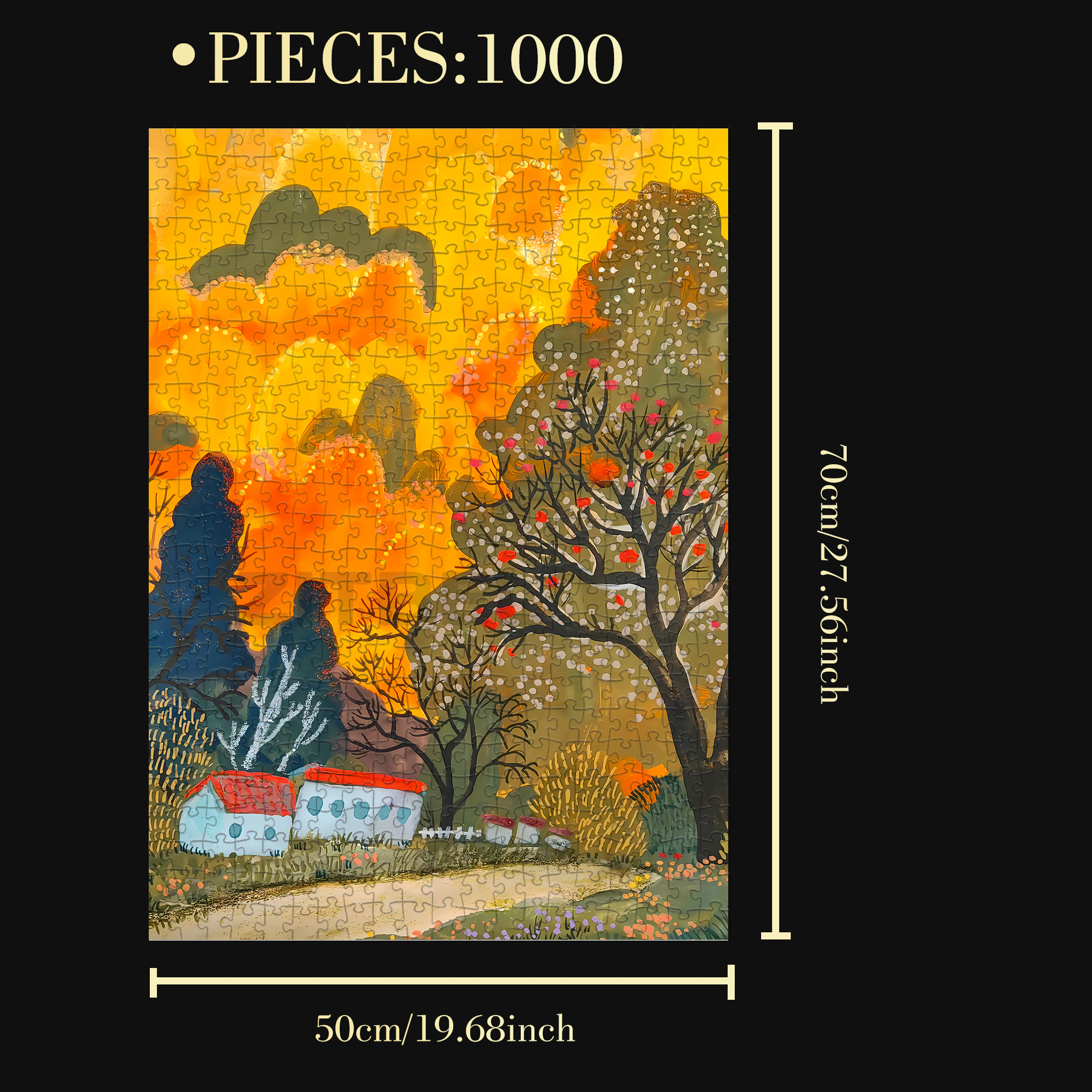 Autumn Scenery In Nanshan 500pcs/1000pcs Jigsaw Puzzle, Scratch-Resistant, Interactive Family Game & Brain-Boosting DIY Decor, Perfect for Halloween, Christmas & New Year Gifts, Family Puzzle Game