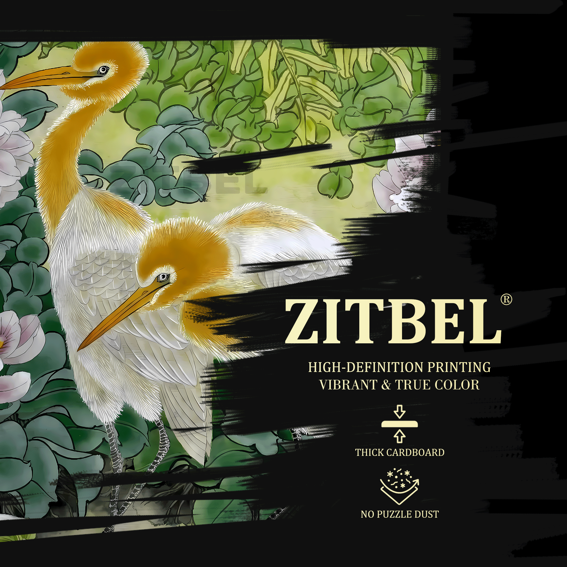 Cattle Egret 500pcs/1000pcs Jigsaw Puzzle, Scratch-Resistant, Interactive Family Game & Brain-Boosting DIY Decor, Perfect for Halloween, Christmas & New Year Gifts, Family Puzzle Game