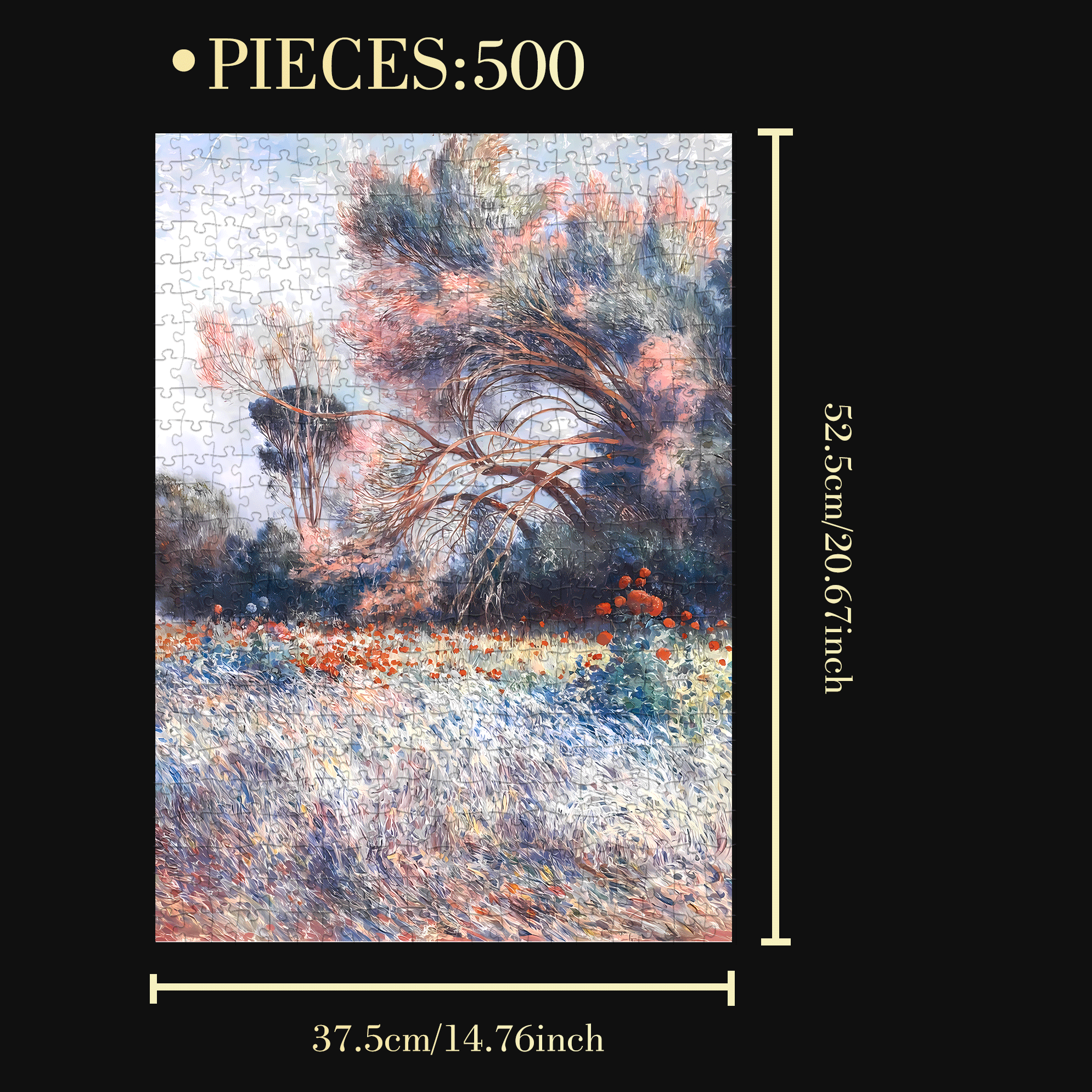 Color Palette In The Wind 500pcs/1000pcs Jigsaw Puzzle, Scratch-Resistant, Interactive Family Game & Brain-Boosting DIY Decor, Perfect for Halloween, Christmas & New Year Gifts, Family Puzzle Game