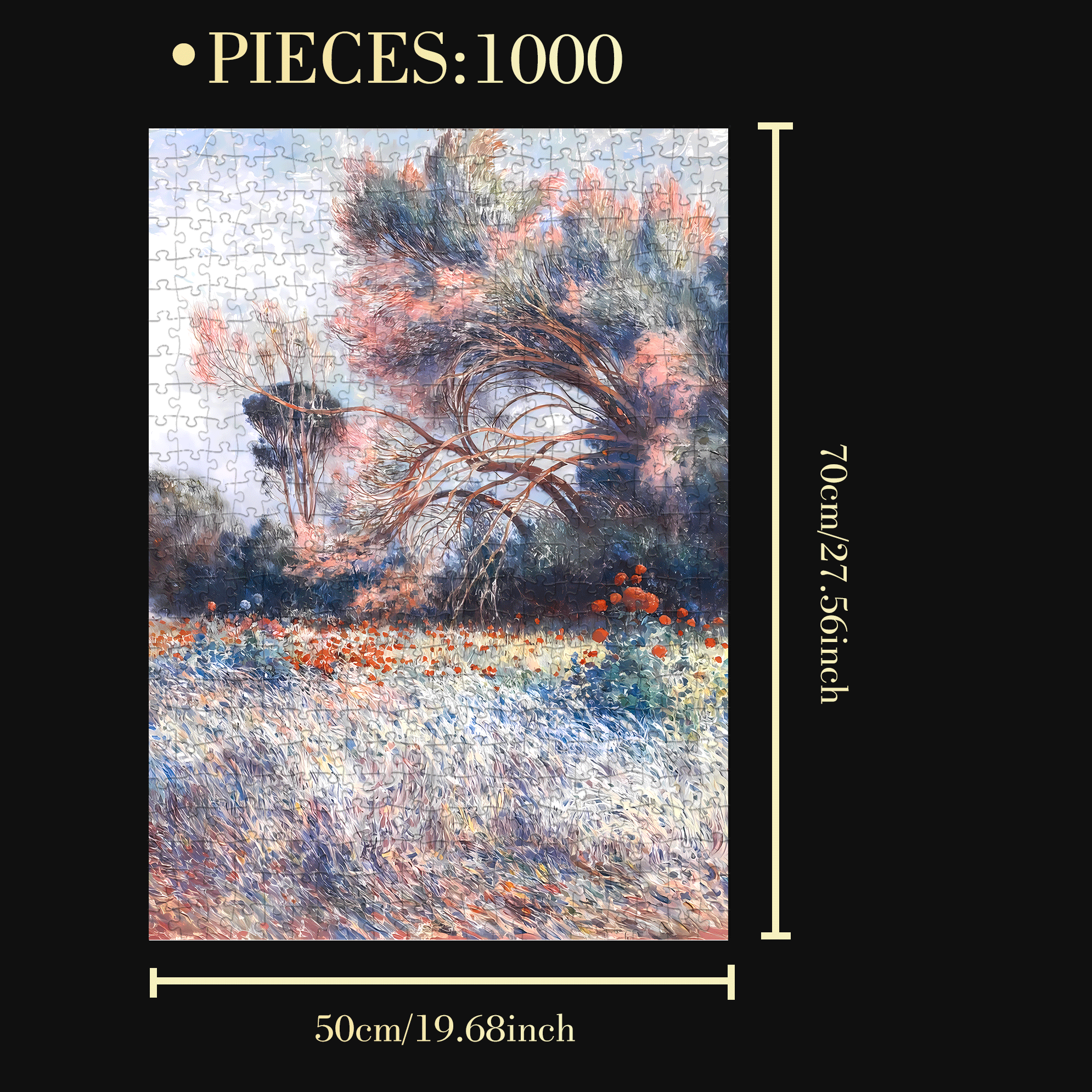 Color Palette In The Wind 500pcs/1000pcs Jigsaw Puzzle, Scratch-Resistant, Interactive Family Game & Brain-Boosting DIY Decor, Perfect for Halloween, Christmas & New Year Gifts, Family Puzzle Game