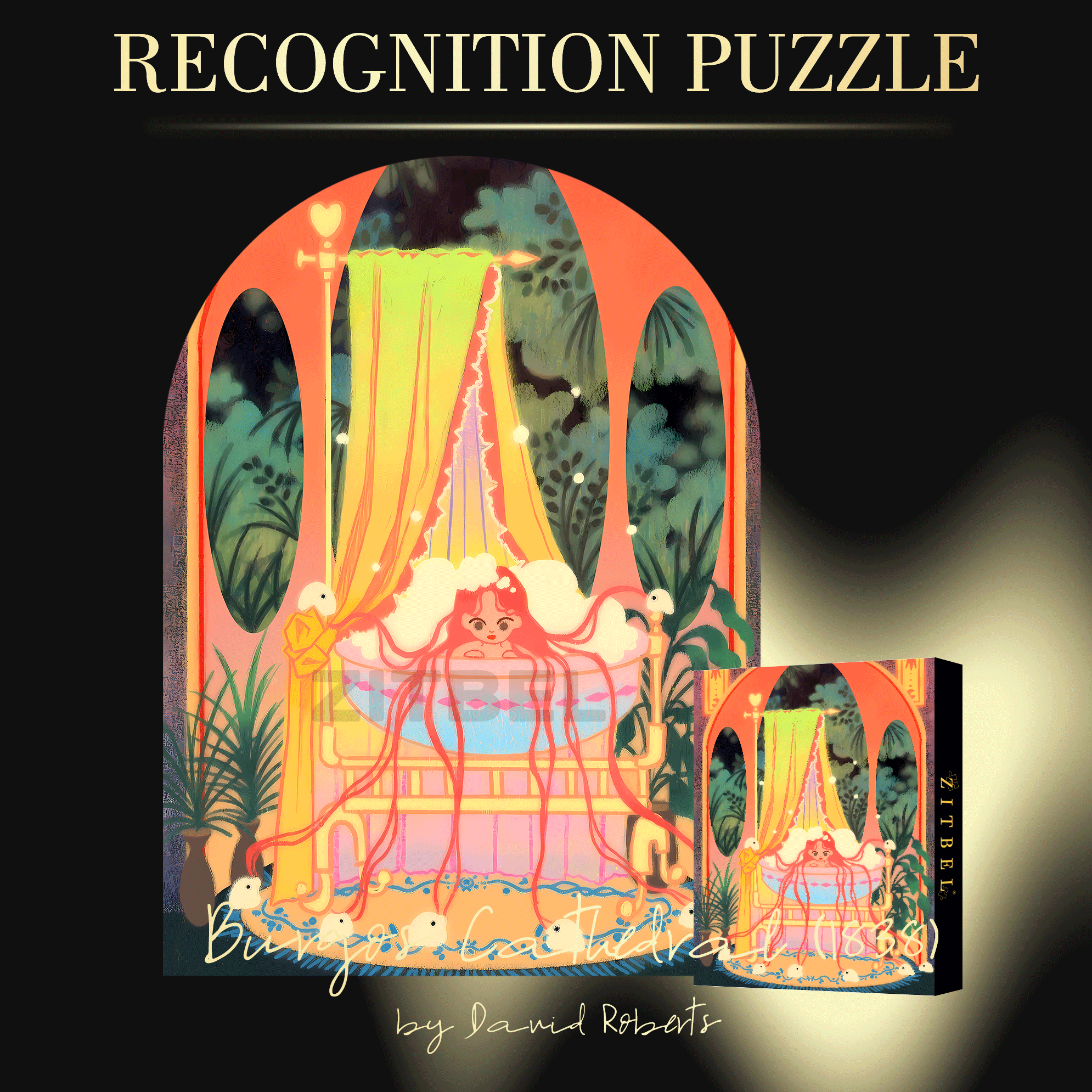 Dreamy Bathroom 500pcs/1000pcs Jigsaw Puzzle, Scratch-Resistant, Interactive Family Game & Brain-Boosting DIY Decor, Perfect for Halloween, Christmas & New Year Gifts, Family Puzzle Game