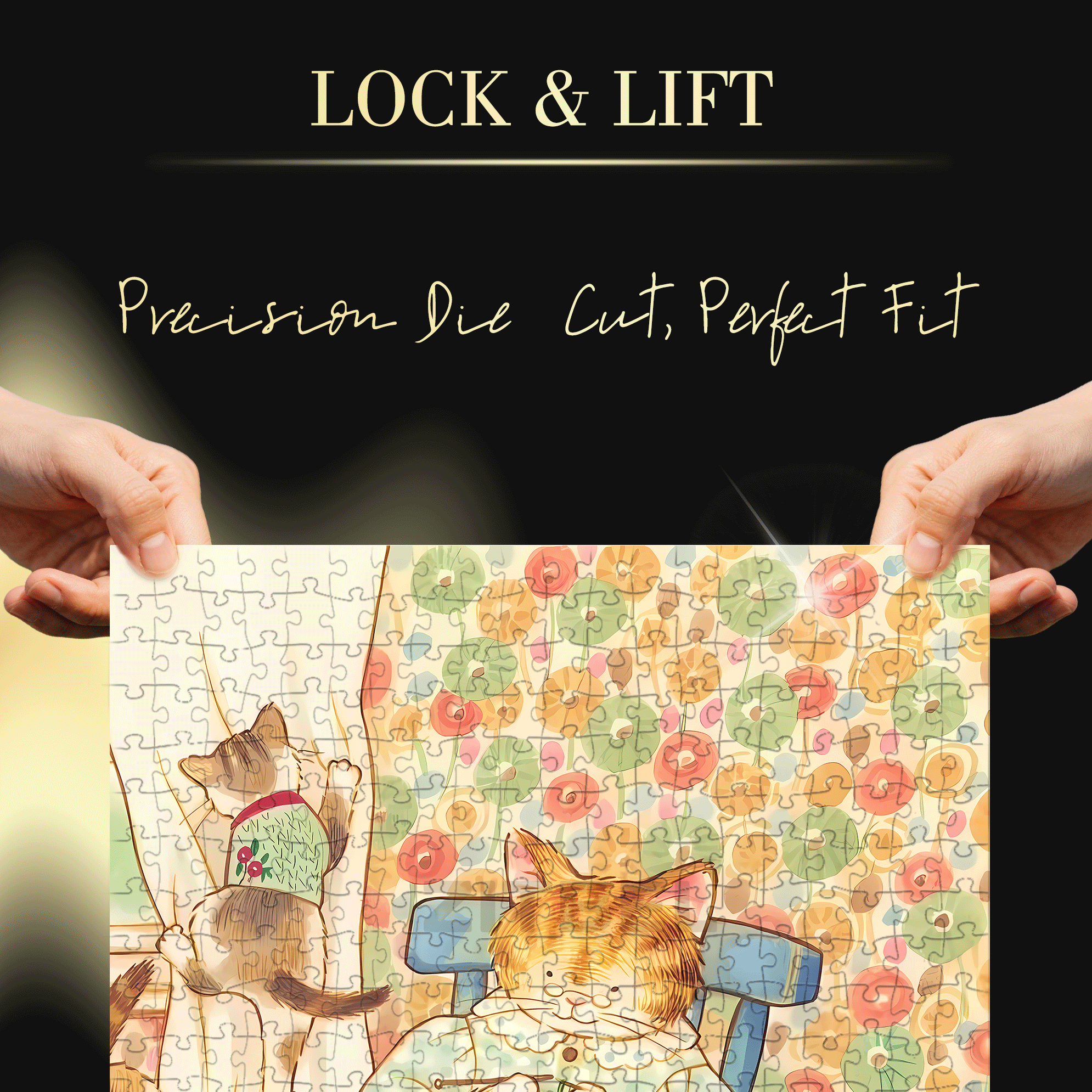 Grandma Cat 500pcs/1000pcs Jigsaw Puzzle, Scratch-Resistant, Interactive Family Game & Brain-Boosting DIY Decor, Perfect for Halloween, Christmas & New Year Gifts, Family Puzzle Game