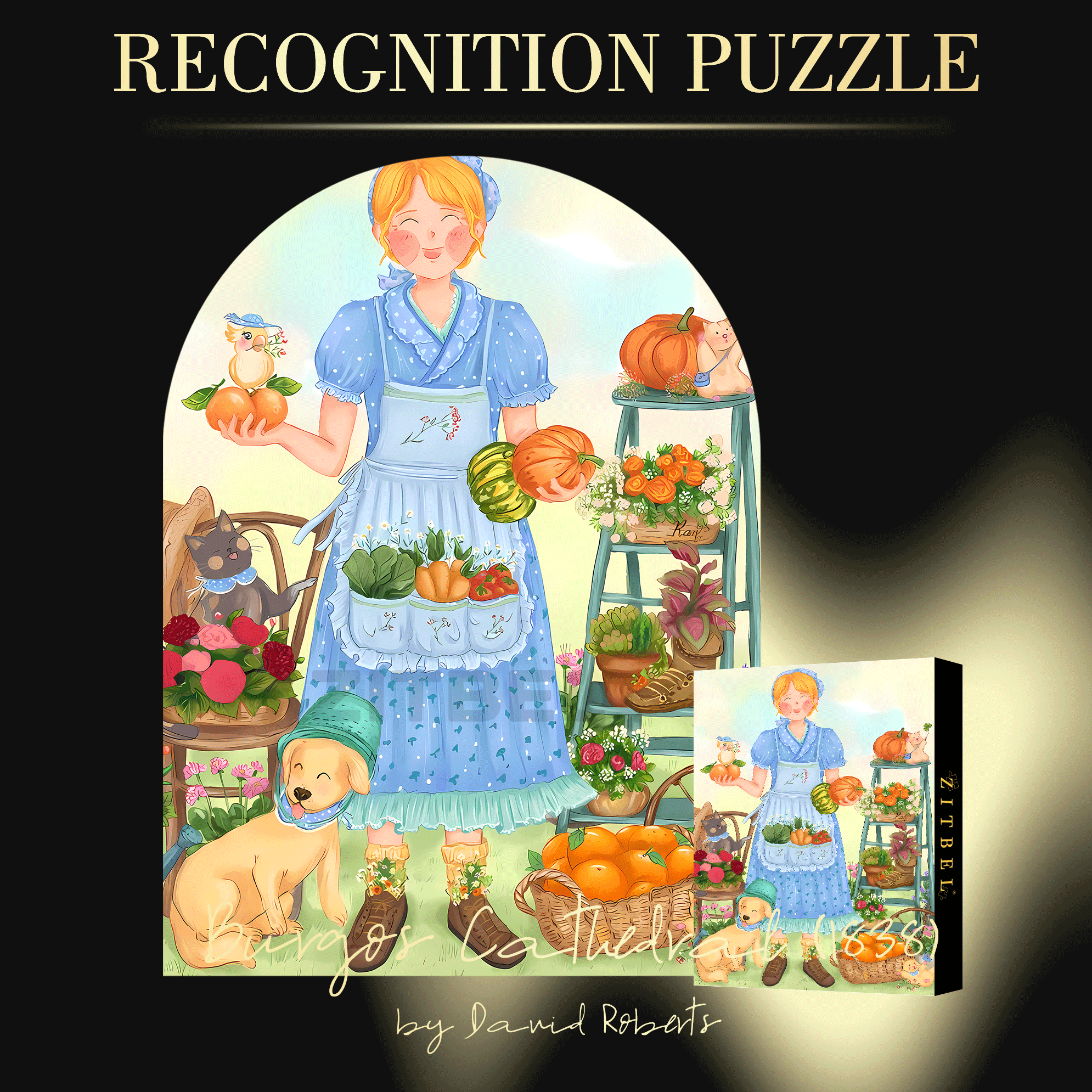 Mabel's Garden 500pcs/1000pcs Jigsaw Puzzle, Scratch-Resistant, Interactive Family Game & Brain-Boosting DIY Decor, Perfect for Halloween, Christmas & New Year Gifts, Family Puzzle Game