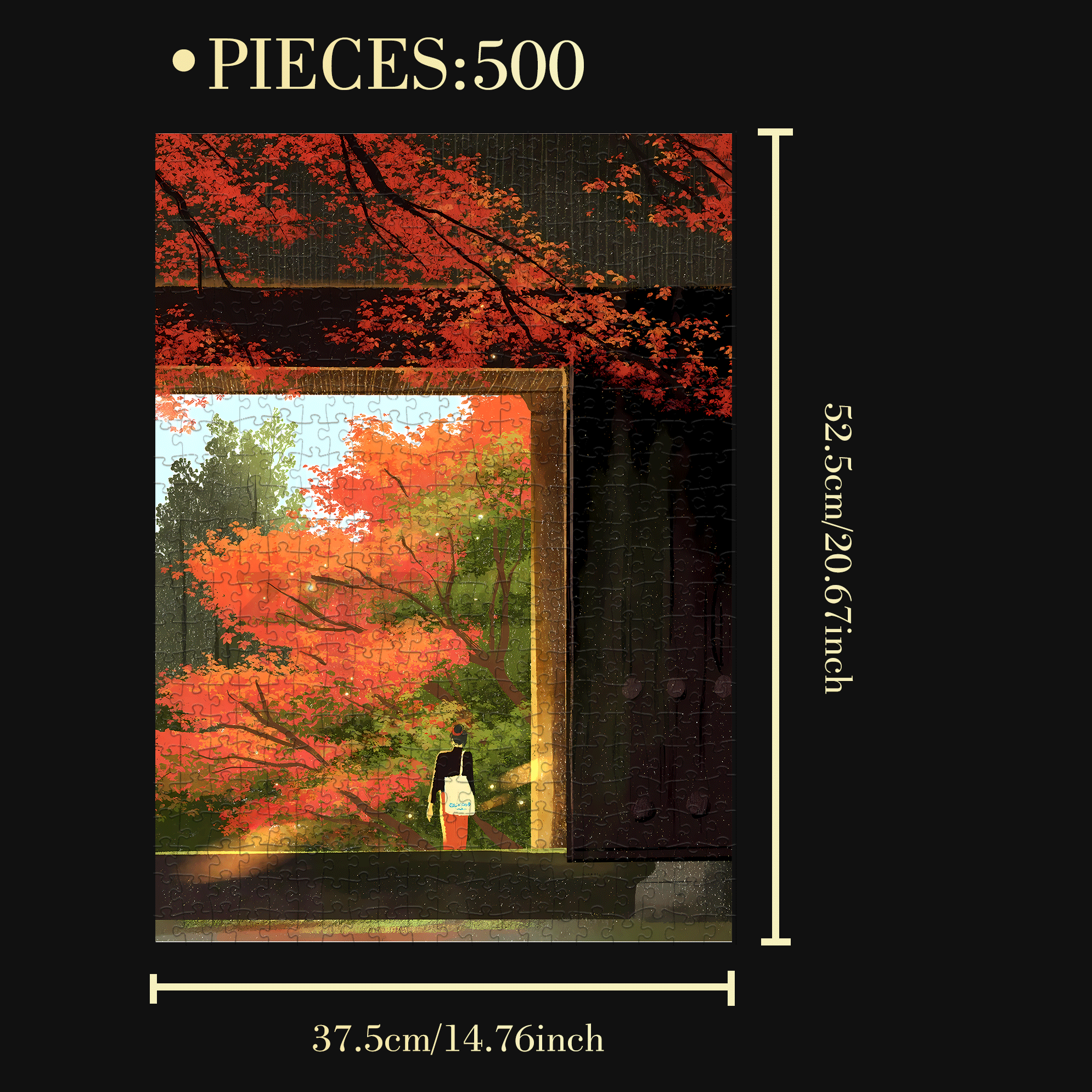 Nanzen-ji Temple 500pcs/1000pcs Jigsaw Puzzle, Scratch-Resistant, Interactive Family Game & Brain-Boosting DIY Decor, Perfect for Halloween, Christmas & New Year Gifts, Family Puzzle Game