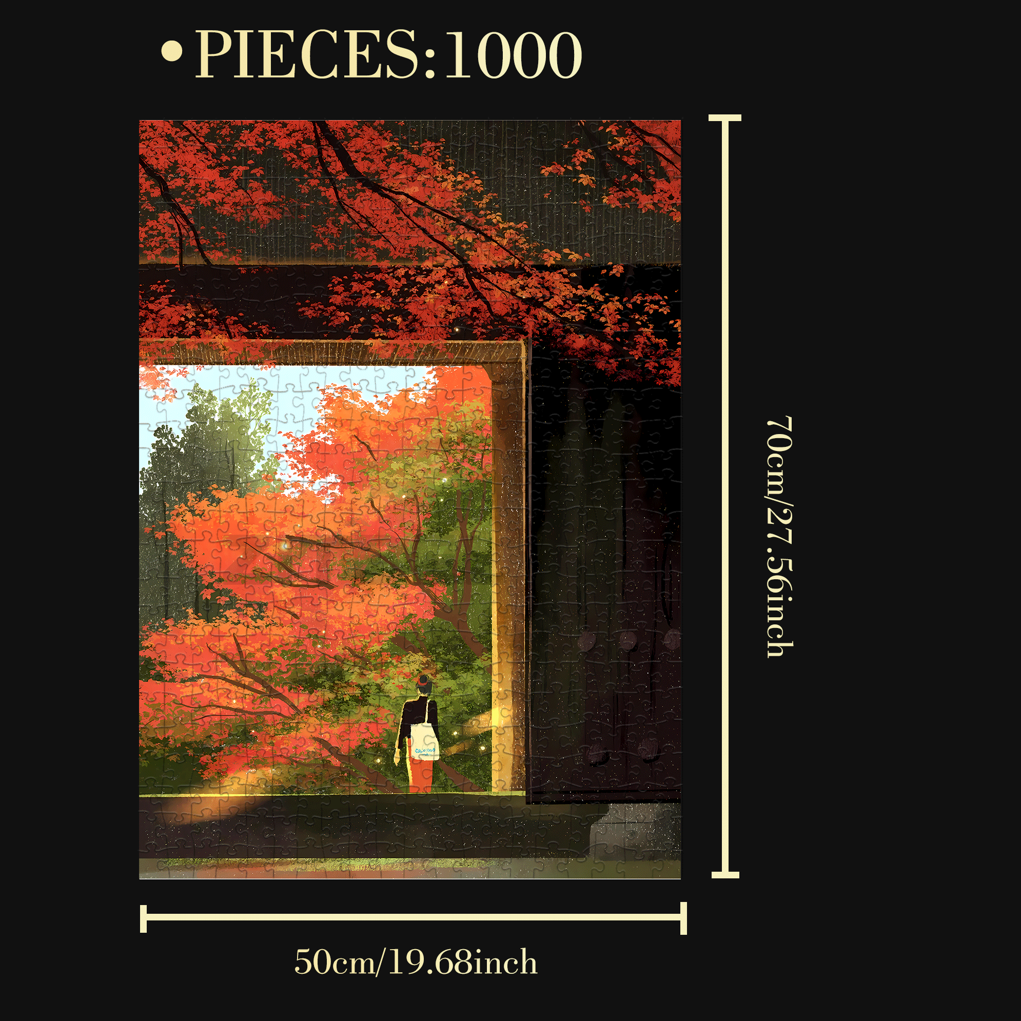 Nanzen-ji Temple 500pcs/1000pcs Jigsaw Puzzle, Scratch-Resistant, Interactive Family Game & Brain-Boosting DIY Decor, Perfect for Halloween, Christmas & New Year Gifts, Family Puzzle Game