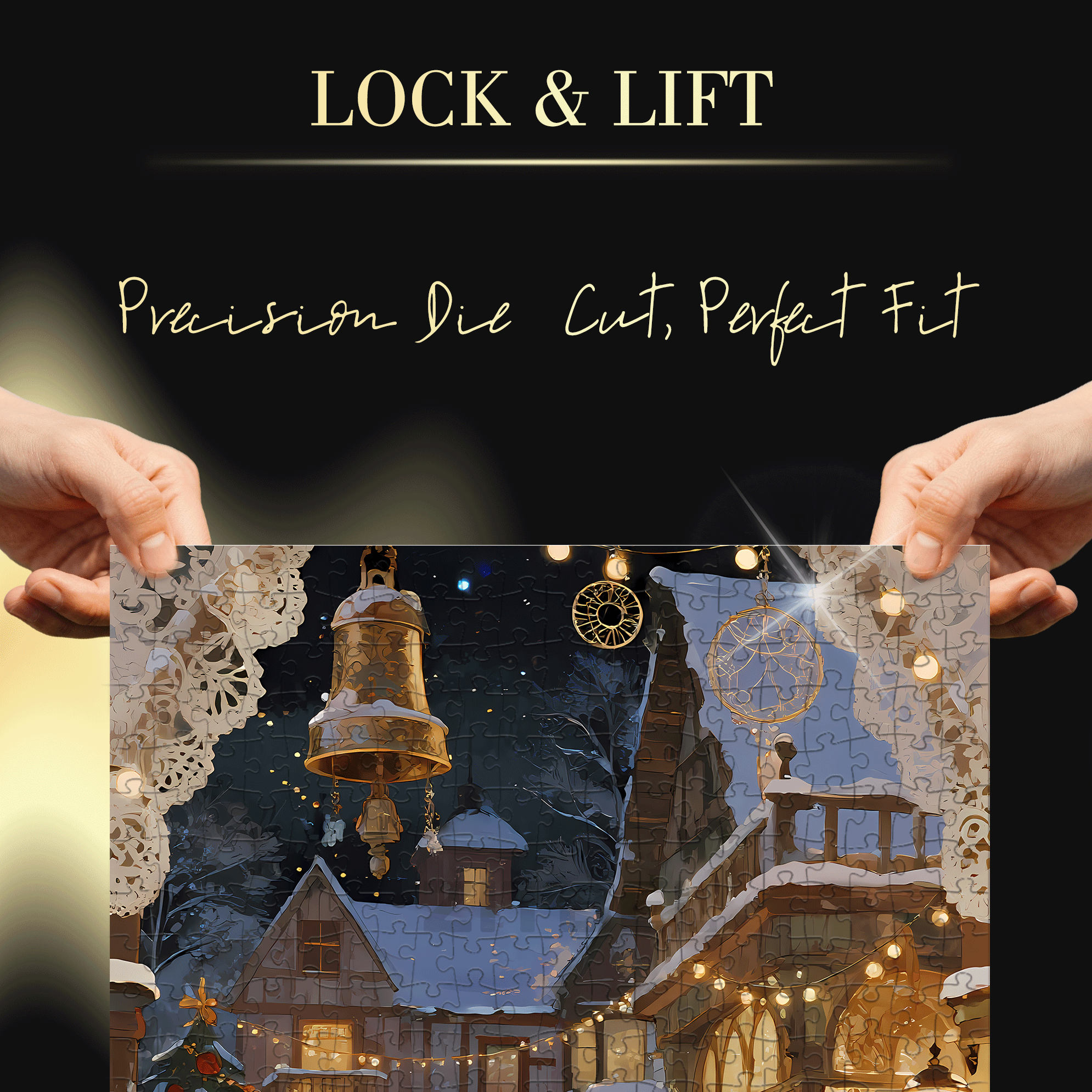 Snow Gleams White 500pcs/1000pcs Jigsaw Puzzle, Scratch-Resistant, Interactive Family Game & Brain-Boosting DIY Decor, Perfect for Halloween, Christmas & New Year Gifts, Family Puzzle Game