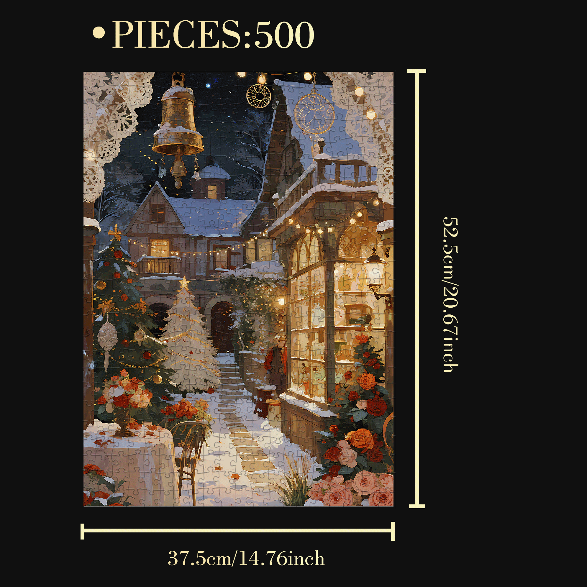 Snow Gleams White 500pcs/1000pcs Jigsaw Puzzle, Scratch-Resistant, Interactive Family Game & Brain-Boosting DIY Decor, Perfect for Halloween, Christmas & New Year Gifts, Family Puzzle Game