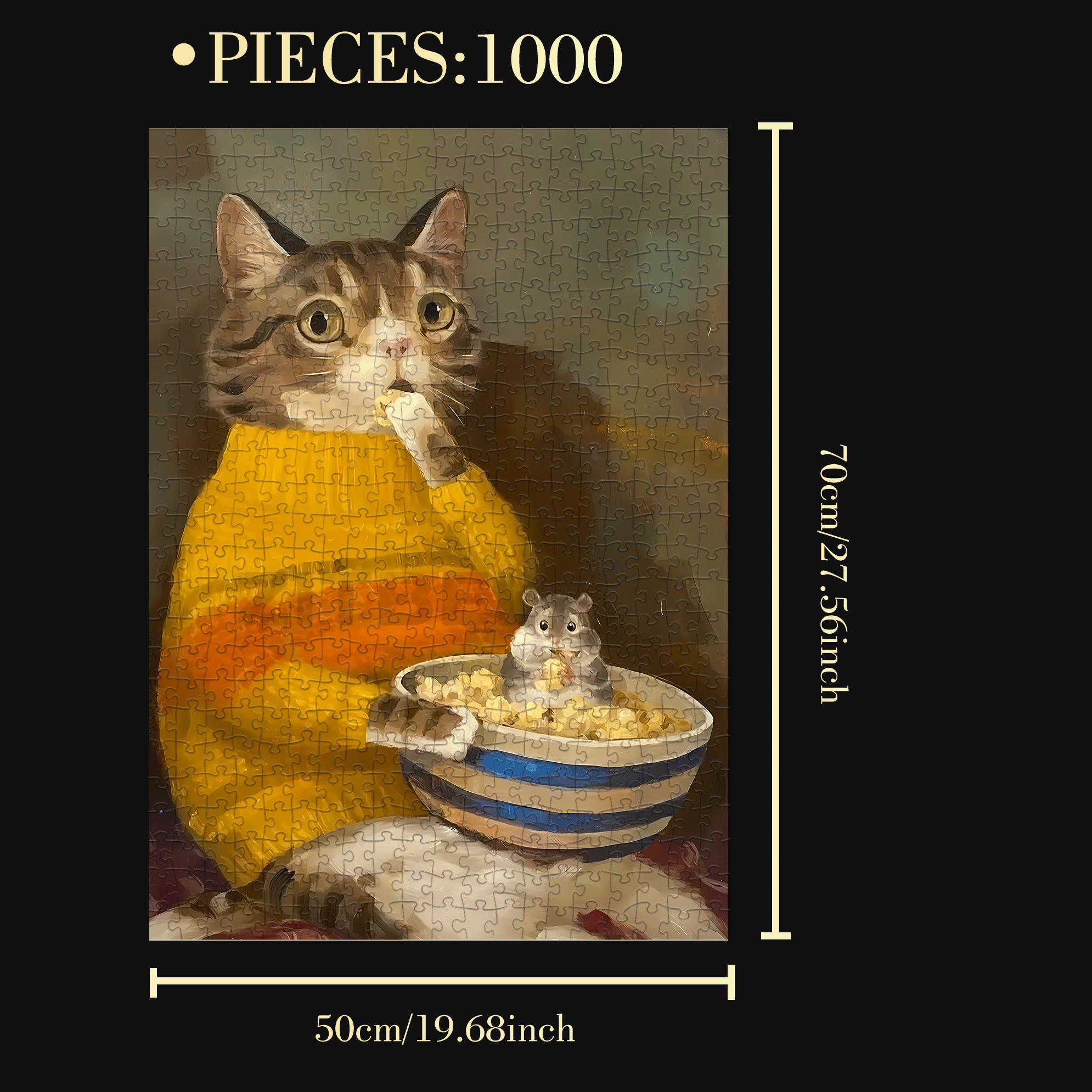 The Aartist And Her Animal Friends 11 500pcs/1000pcs Jigsaw Puzzle, Scratch-Resistant, Interactive Family Game & Brain-Boosting DIY Decor, Perfect for Halloween, Christmas & New Year Gifts, Family Puzzle Game