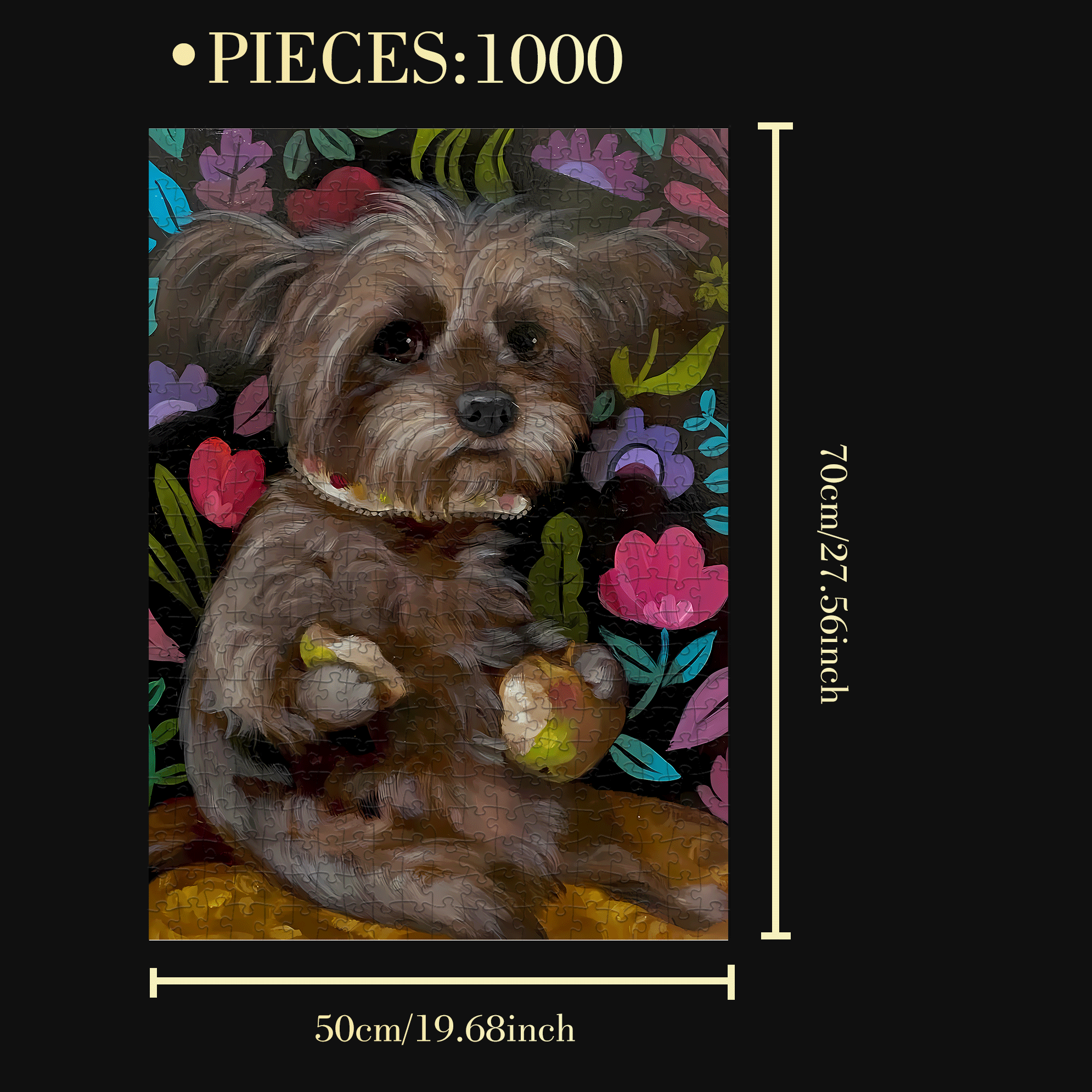 The Aartist And Her Animal Friends 12 500pcs/1000pcs Jigsaw Puzzle, Scratch-Resistant, Interactive Family Game & Brain-Boosting DIY Decor, Perfect for Halloween, Christmas & New Year Gifts, Family Puzzle Game