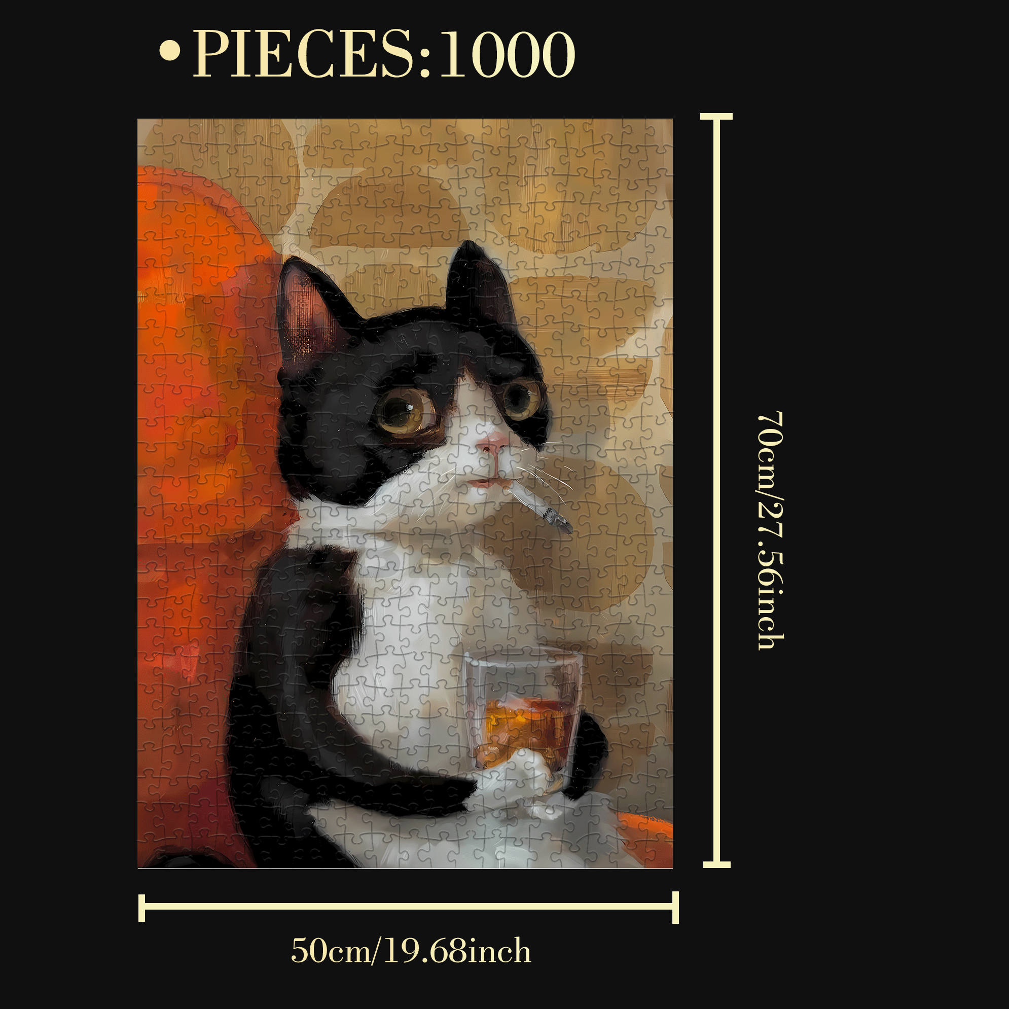 The Aartist And Her Animal Friends 14 500pcs/1000pcs Jigsaw Puzzle, Scratch-Resistant, Interactive Family Game & Brain-Boosting DIY Decor, Perfect for Halloween, Christmas & New Year Gifts, Family Puzzle Game