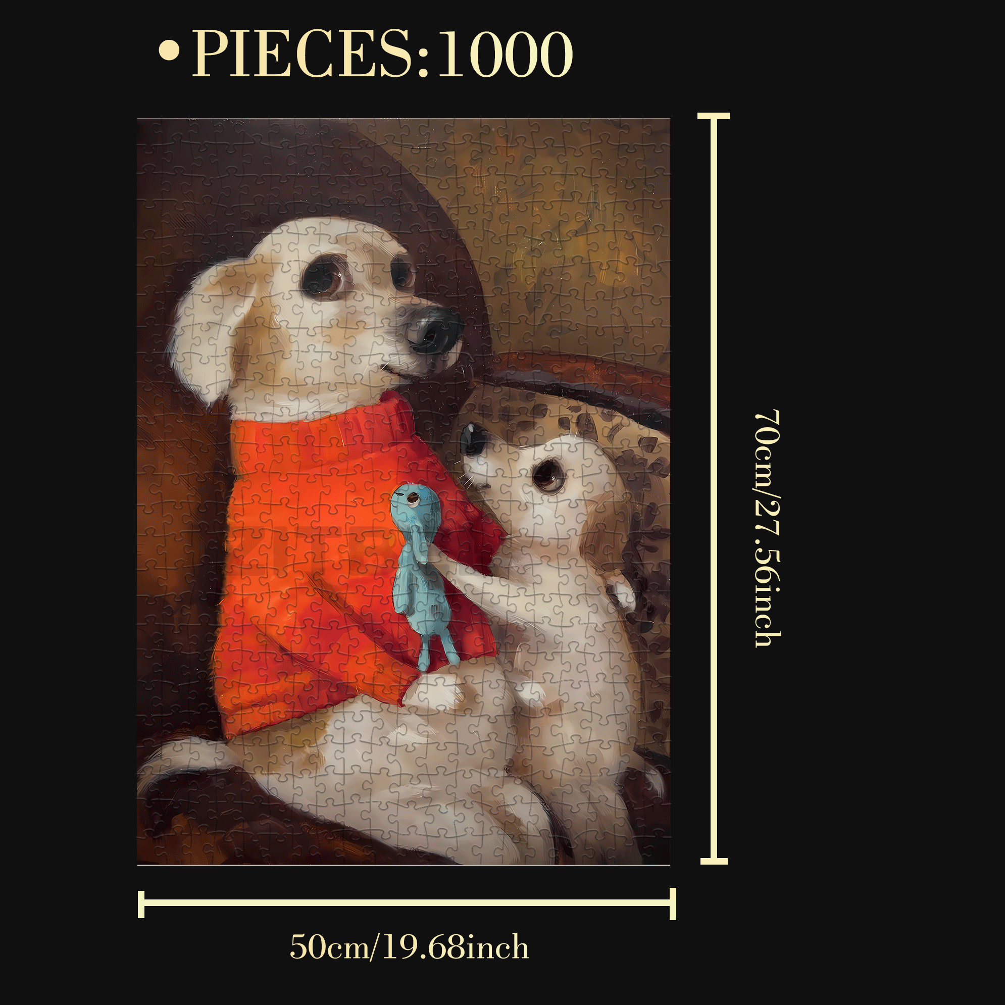 The Aartist And Her Animal Friends 18 500pcs/1000pcs Jigsaw Puzzle, Scratch-Resistant, Interactive Family Game & Brain-Boosting DIY Decor, Perfect for Halloween, Christmas & New Year Gifts, Family Puzzle Game