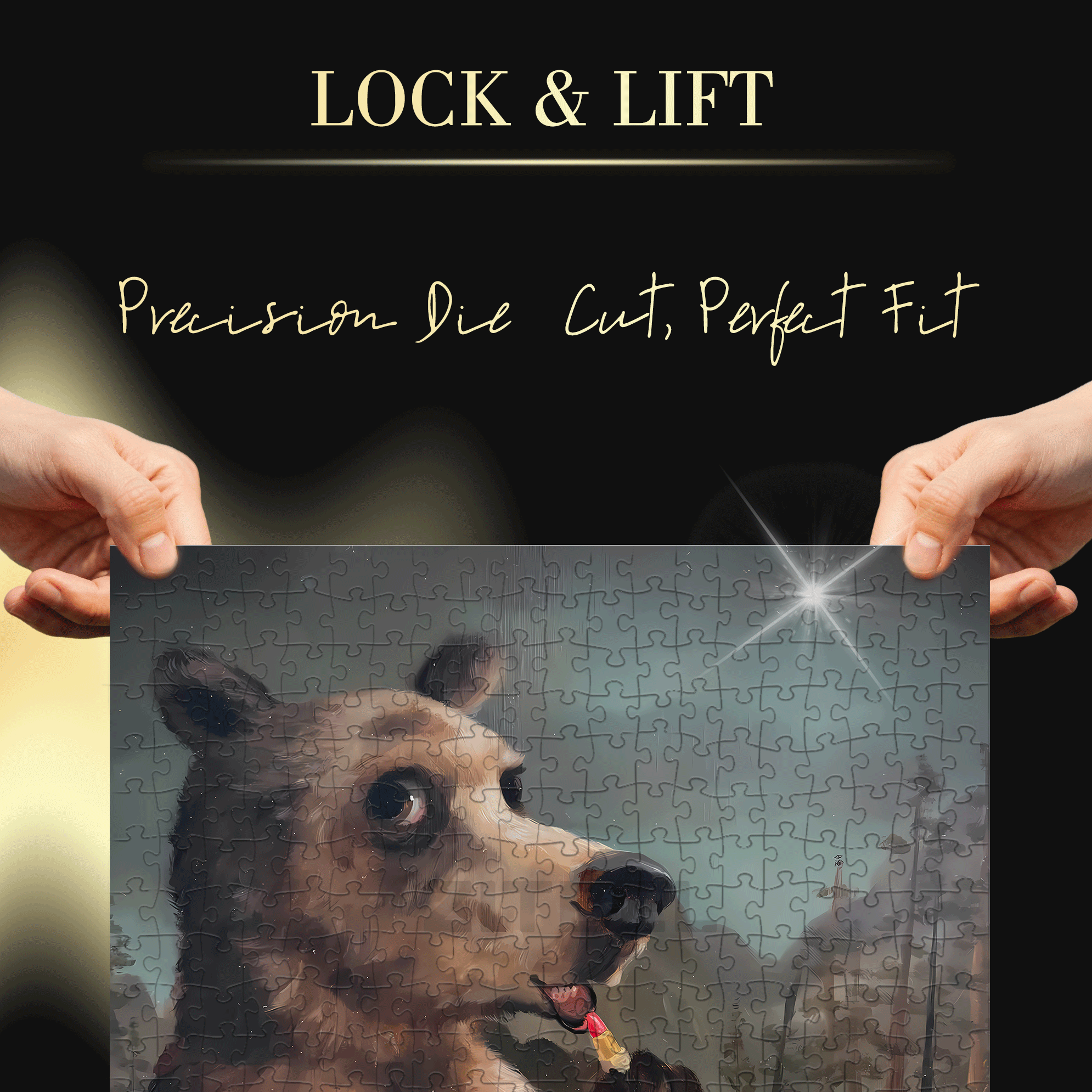 The Aartist And Her Animal Friends 19 500pcs/1000pcs Jigsaw Puzzle, Scratch-Resistant, Interactive Family Game & Brain-Boosting DIY Decor, Perfect for Halloween, Christmas & New Year Gifts, Family Puzzle Game