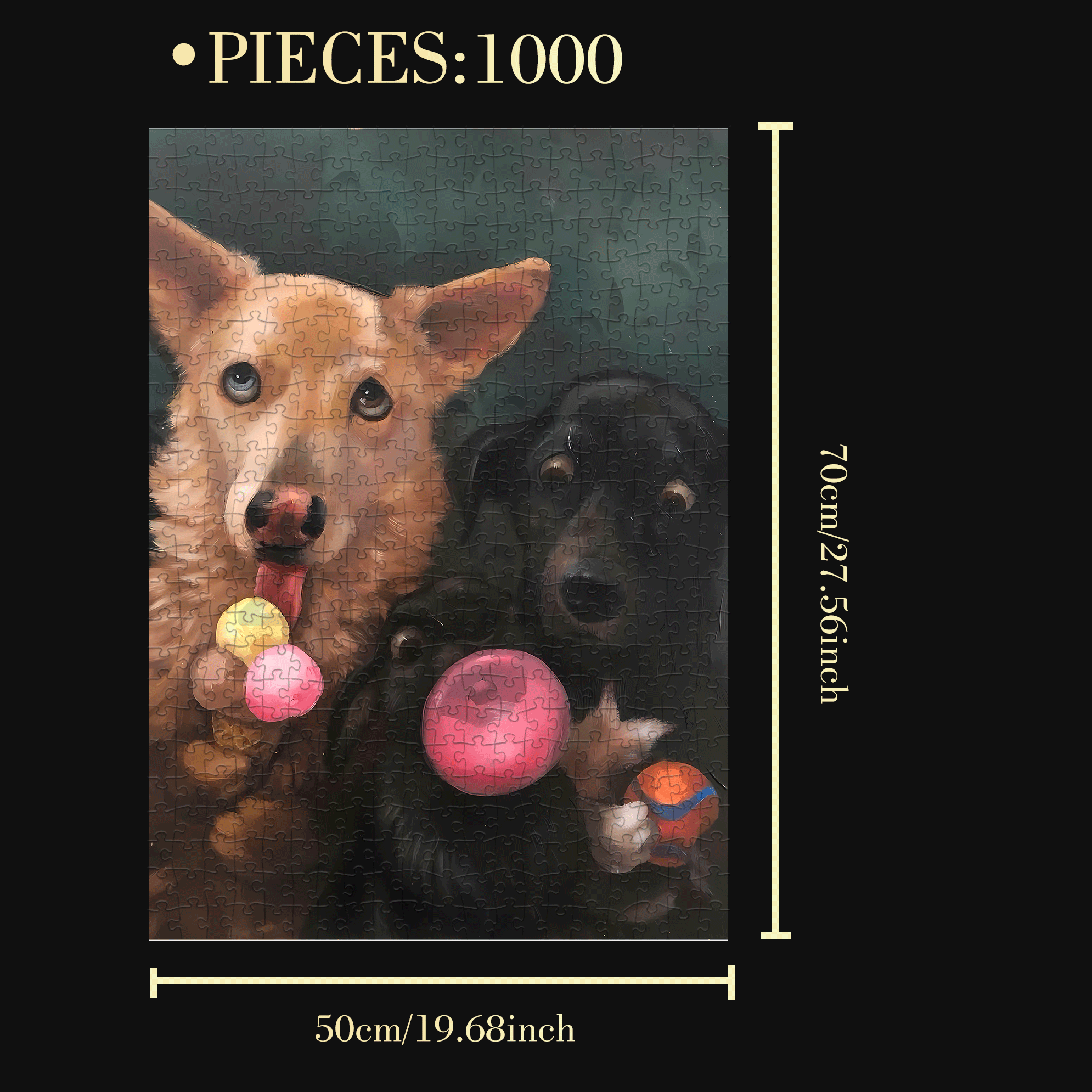 The Aartist And Her Animal Friends 20 500pcs/1000pcs Jigsaw Puzzle, Scratch-Resistant, Interactive Family Game & Brain-Boosting DIY Decor, Perfect for Halloween, Christmas & New Year Gifts, Family Puzzle Game