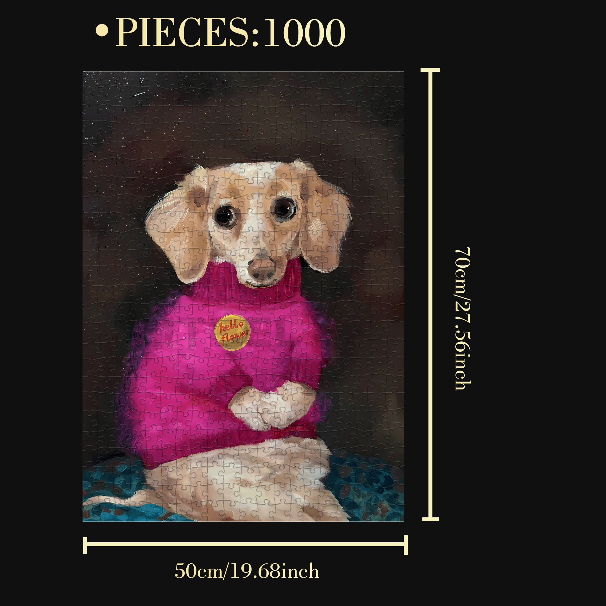 The Aartist And Her Animal Friends 22 500pcs/1000pcs Jigsaw Puzzle, Scratch-Resistant, Interactive Family Game & Brain-Boosting DIY Decor, Perfect for Halloween, Christmas & New Year Gifts, Family Puzzle Game
