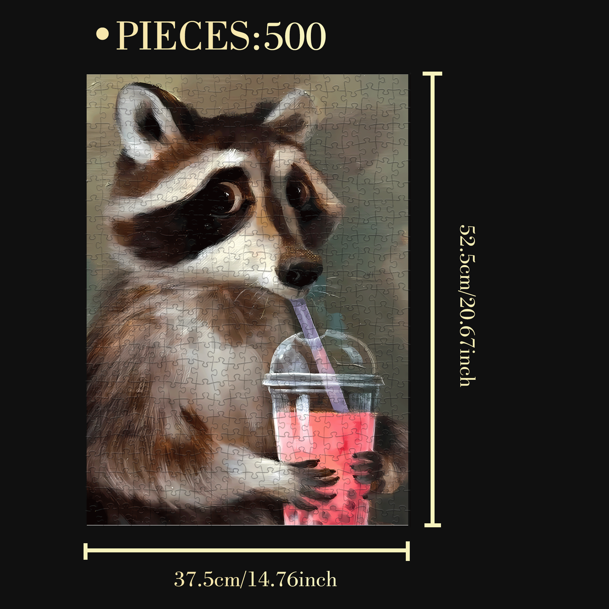 The Aartist And Her Animal Friends 25 500pcs/1000pcs Jigsaw Puzzle, Scratch-Resistant, Interactive Family Game & Brain-Boosting DIY Decor, Perfect for Halloween, Christmas & New Year Gifts, Family Puzzle Game