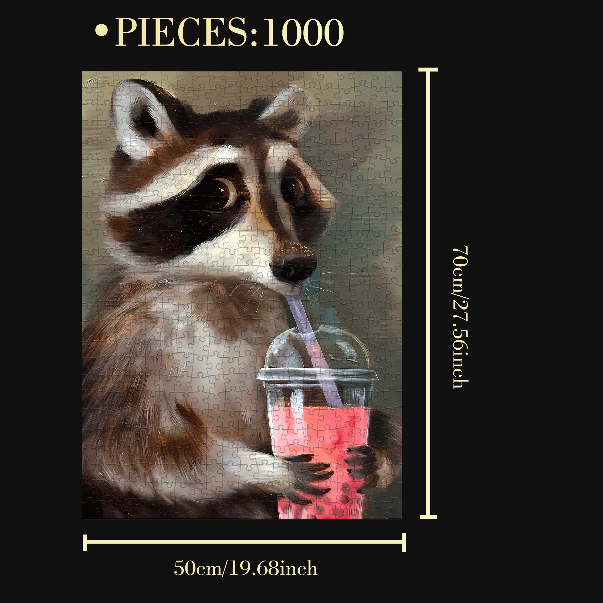 The Aartist And Her Animal Friends 25 500pcs/1000pcs Jigsaw Puzzle, Scratch-Resistant, Interactive Family Game & Brain-Boosting DIY Decor, Perfect for Halloween, Christmas & New Year Gifts, Family Puzzle Game