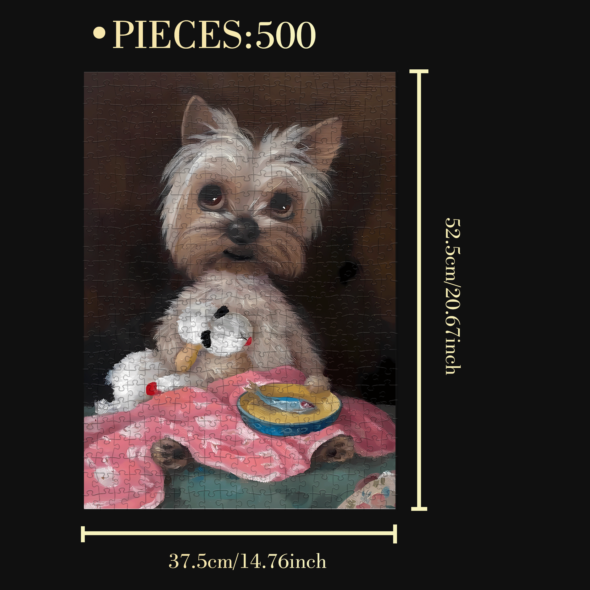 The Aartist And Her Animal Friends 4 500pcs/1000pcs Jigsaw Puzzle, Scratch-Resistant, Interactive Family Game & Brain-Boosting DIY Decor, Perfect for Halloween, Christmas & New Year Gifts, Family Puzzle Game