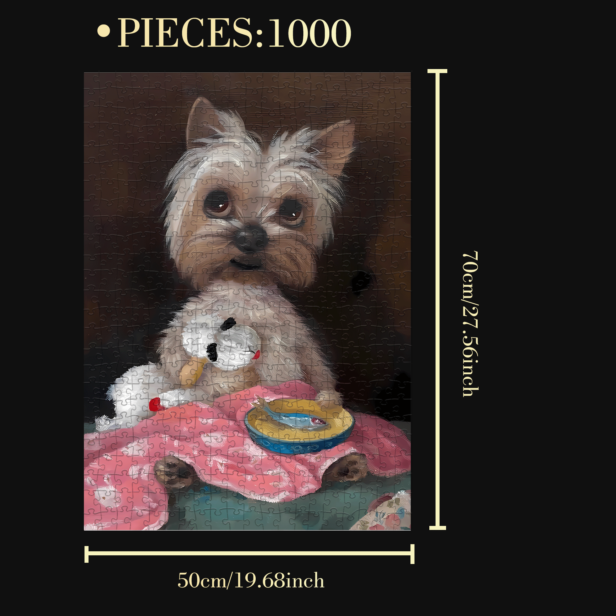 The Aartist And Her Animal Friends 4 500pcs/1000pcs Jigsaw Puzzle, Scratch-Resistant, Interactive Family Game & Brain-Boosting DIY Decor, Perfect for Halloween, Christmas & New Year Gifts, Family Puzzle Game