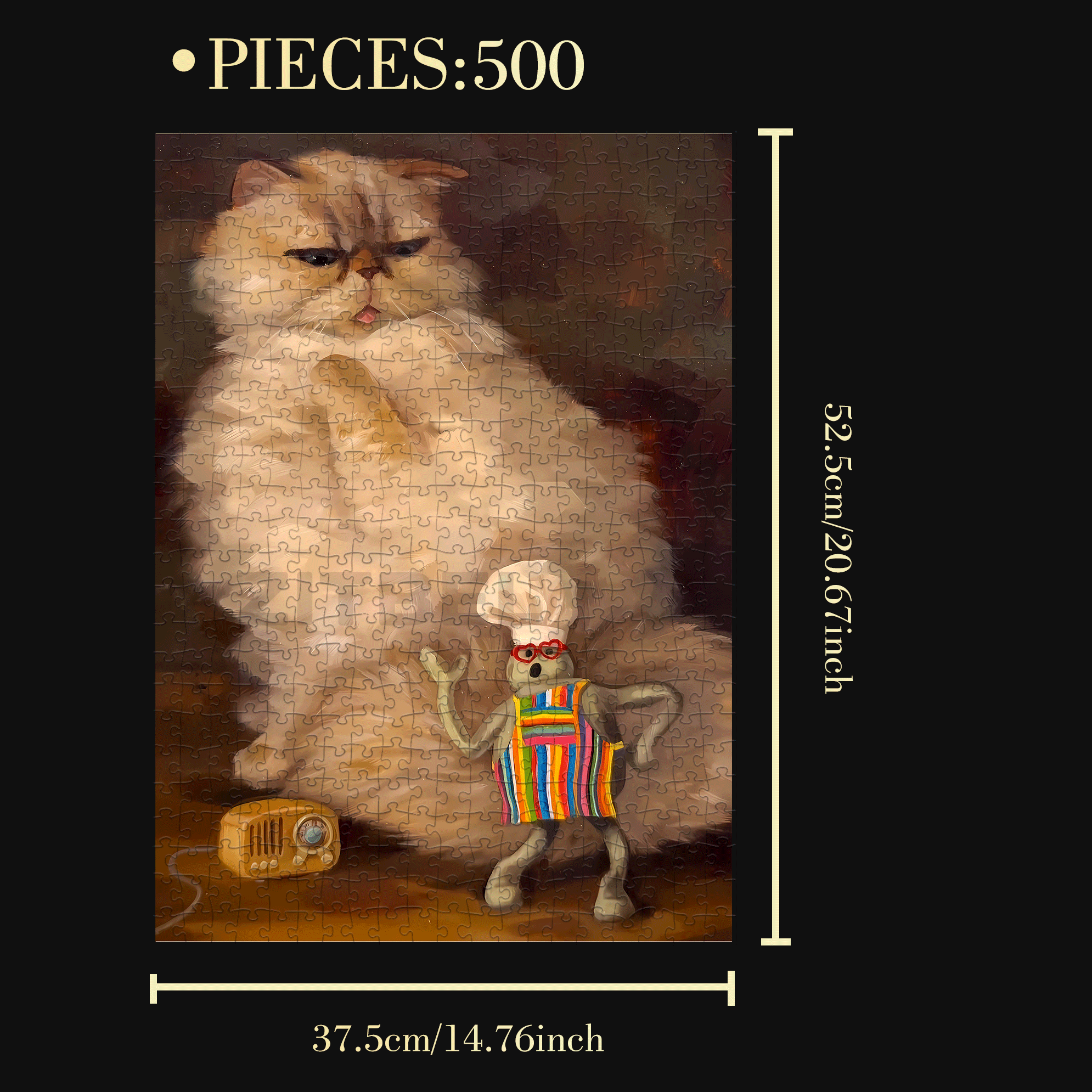 The Aartist And Her Animal Friends 5 500pcs/1000pcs Jigsaw Puzzle, Scratch-Resistant, Interactive Family Game & Brain-Boosting DIY Decor, Perfect for Halloween, Christmas & New Year Gifts, Family Puzzle Game