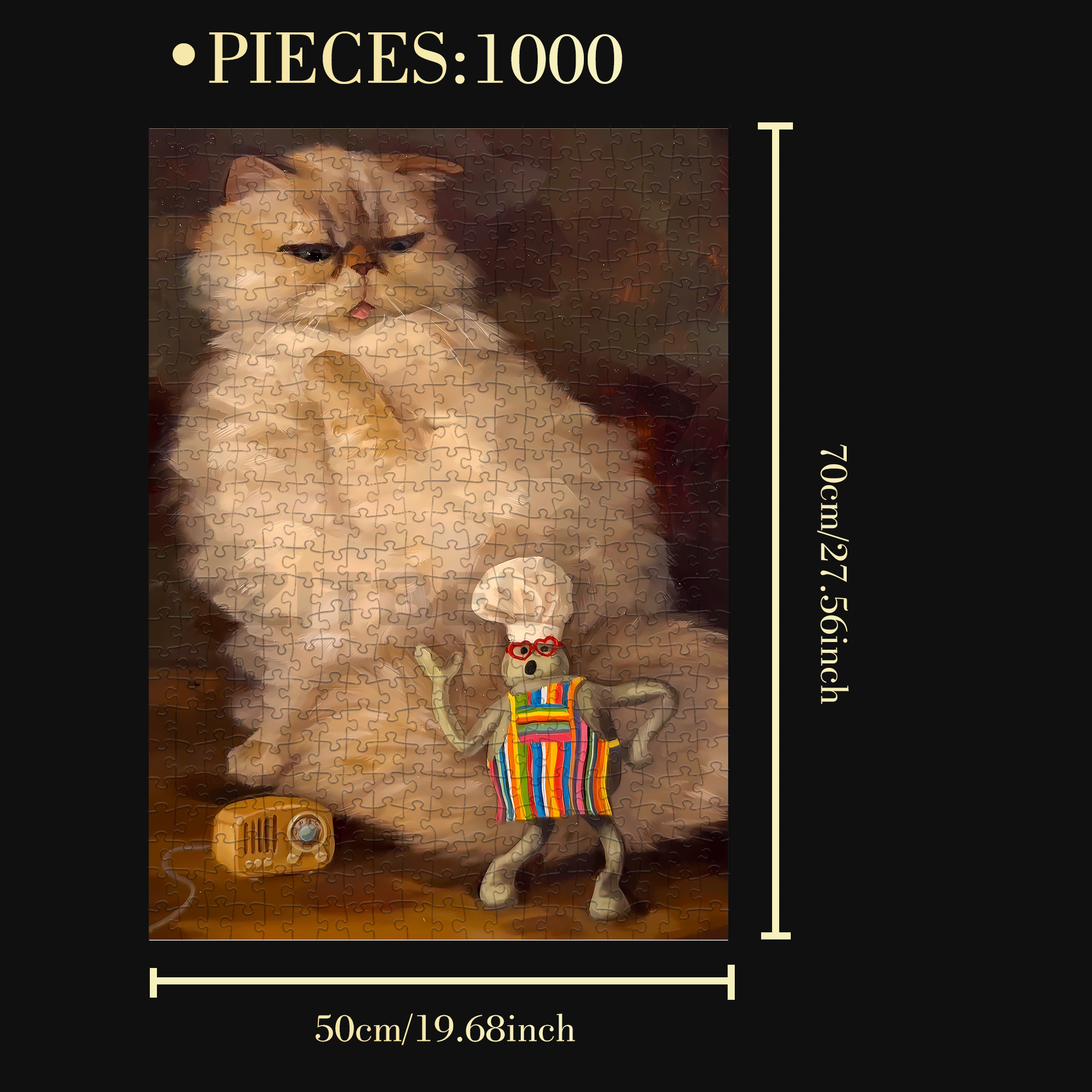 The Aartist And Her Animal Friends 5 500pcs/1000pcs Jigsaw Puzzle, Scratch-Resistant, Interactive Family Game & Brain-Boosting DIY Decor, Perfect for Halloween, Christmas & New Year Gifts, Family Puzzle Game