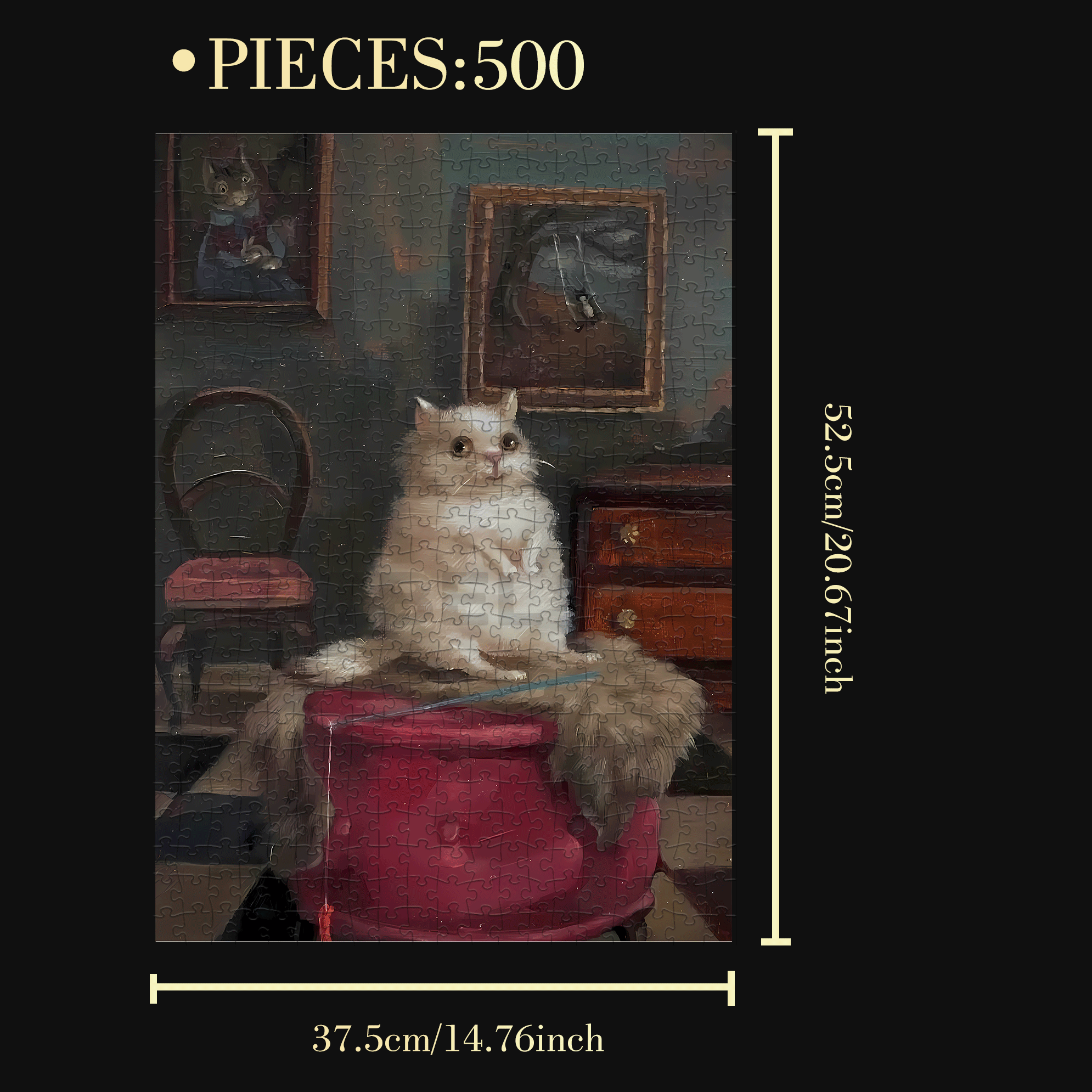 The Aartist And Her Animal Friends 7 500pcs/1000pcs Jigsaw Puzzle, Scratch-Resistant, Interactive Family Game & Brain-Boosting DIY Decor, Perfect for Halloween, Christmas & New Year Gifts, Family Puzzle Game