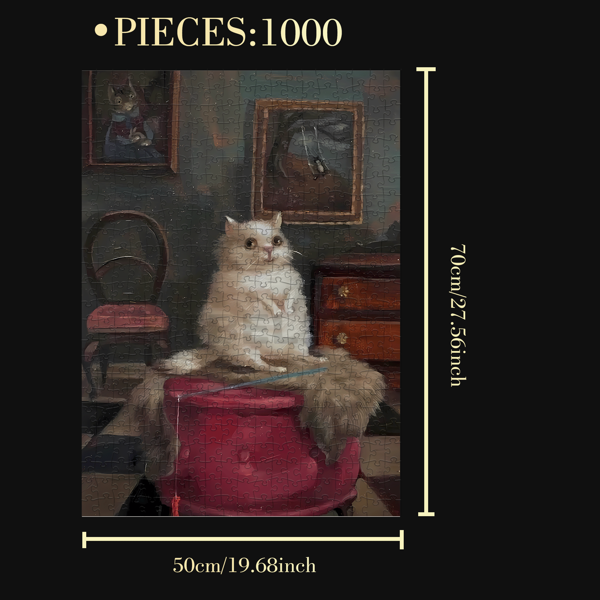 The Aartist And Her Animal Friends 7 500pcs/1000pcs Jigsaw Puzzle, Scratch-Resistant, Interactive Family Game & Brain-Boosting DIY Decor, Perfect for Halloween, Christmas & New Year Gifts, Family Puzzle Game