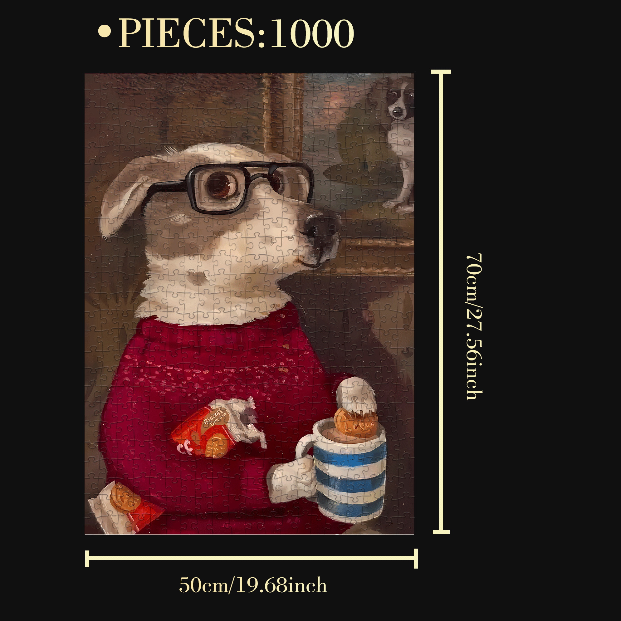 The Aartist And Her Animal Friends 8 500pcs/1000pcs Jigsaw Puzzle, Scratch-Resistant, Interactive Family Game & Brain-Boosting DIY Decor, Perfect for Halloween, Christmas & New Year Gifts, Family Puzzle Game