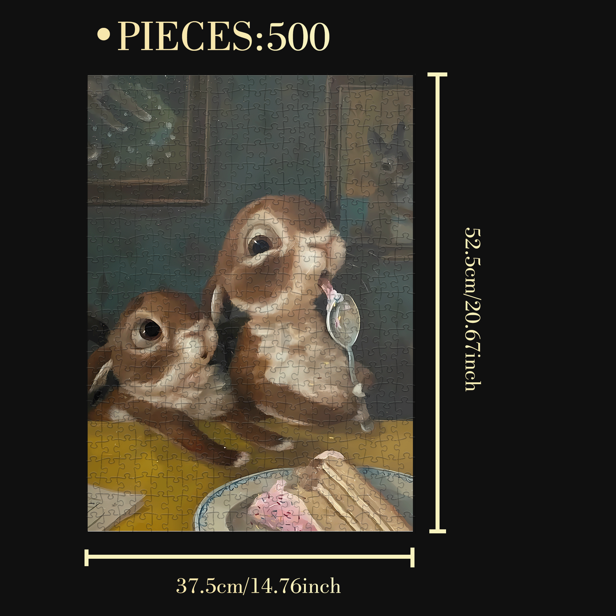The Aartist And Her Animal Friends 9 500pcs/1000pcs Jigsaw Puzzle, Scratch-Resistant, Interactive Family Game & Brain-Boosting DIY Decor, Perfect for Halloween, Christmas & New Year Gifts, Family Puzzle Game