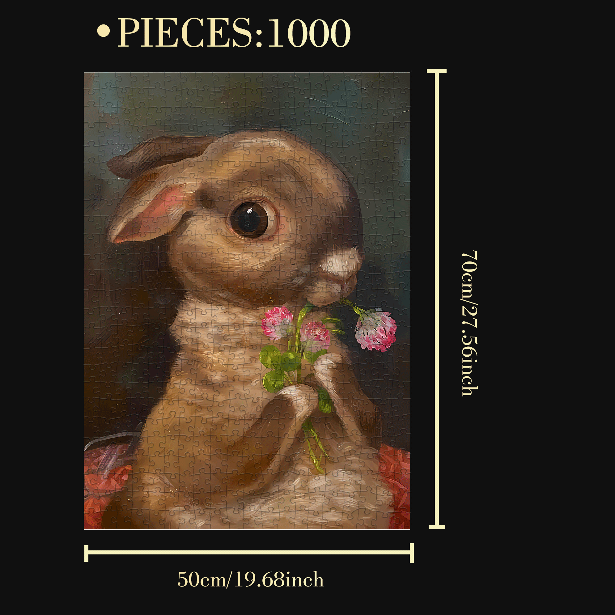 The Aartist And Her Animal Friends 500pcs/1000pcs Jigsaw Puzzle, Scratch-Resistant, Interactive Family Game & Brain-Boosting DIY Decor, Perfect for Halloween, Christmas & New Year Gifts, Family Puzzle Game