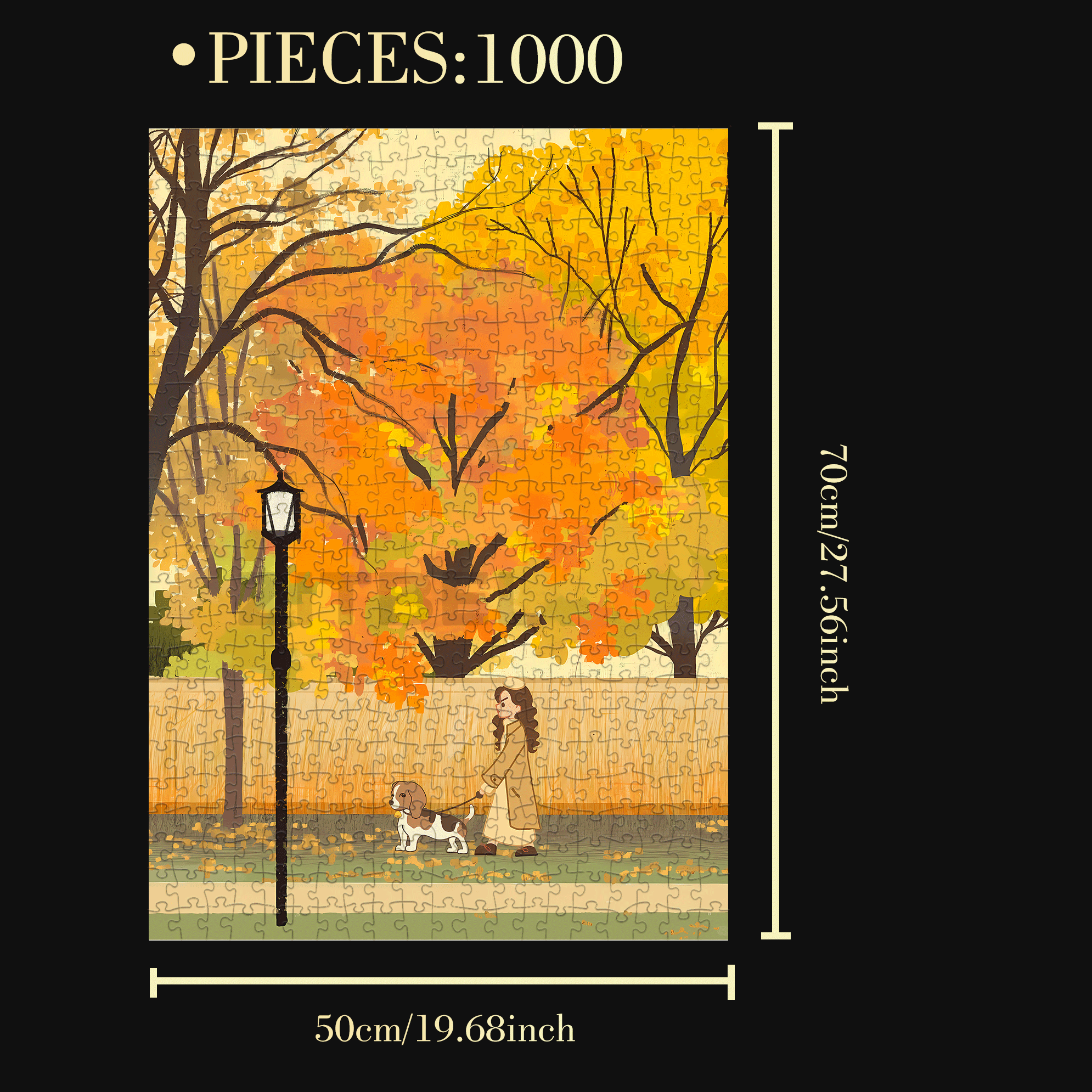 The Best Season For Walking 500pcs/1000pcs Jigsaw Puzzle, Scratch-Resistant, Interactive Family Game & Brain-Boosting DIY Decor, Perfect for Halloween, Christmas & New Year Gifts, Family Puzzle Game