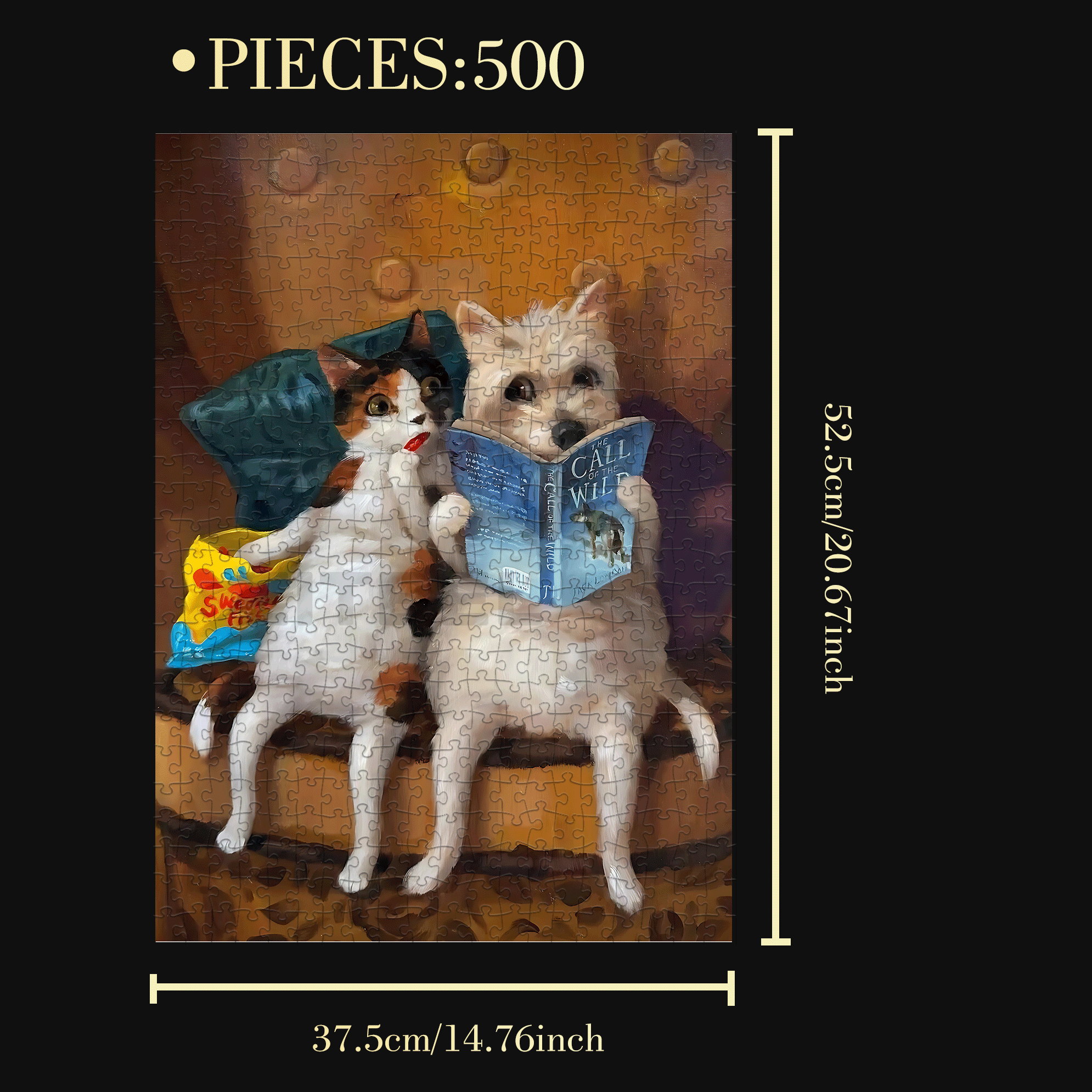 The Call Of The Wild 500pcs/1000pcs Jigsaw Puzzle, Scratch-Resistant, Interactive Family Game & Brain-Boosting DIY Decor, Perfect for Halloween, Christmas & New Year Gifts, Family Puzzle Game