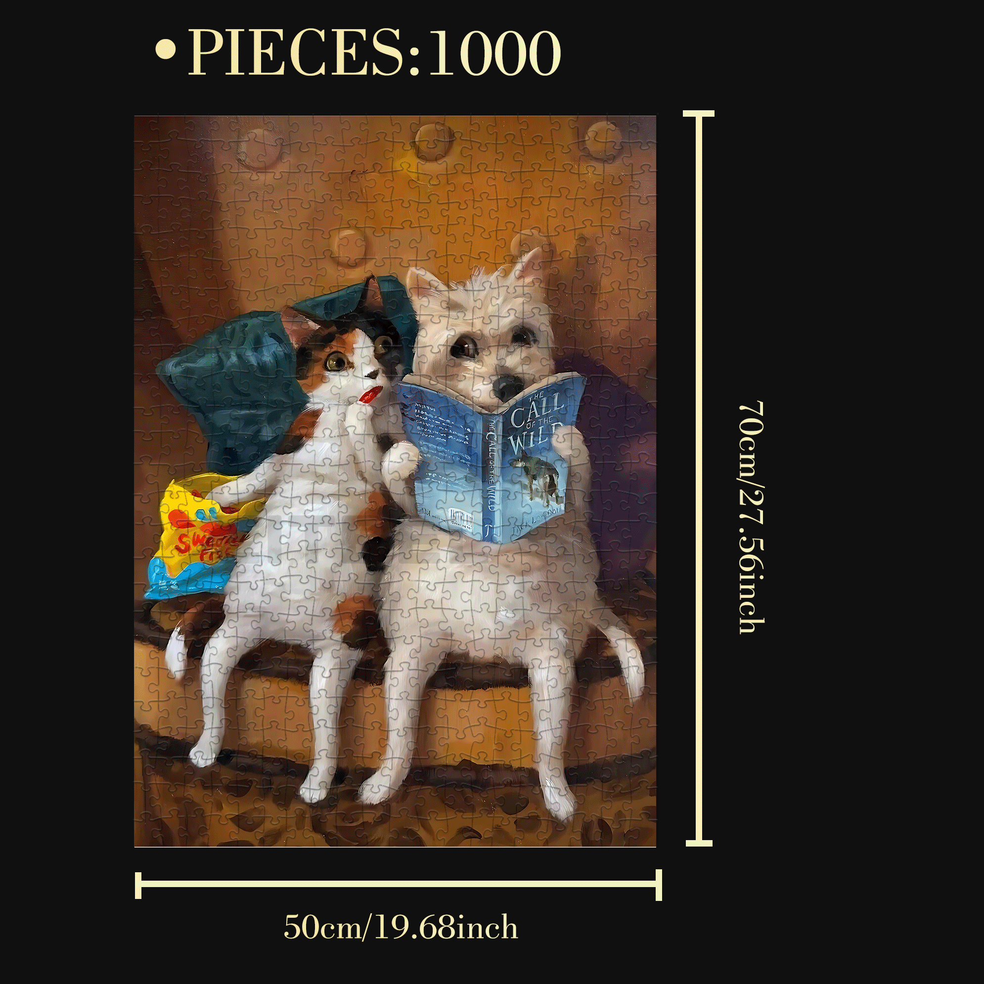 The Call Of The Wild 500pcs/1000pcs Jigsaw Puzzle, Scratch-Resistant, Interactive Family Game & Brain-Boosting DIY Decor, Perfect for Halloween, Christmas & New Year Gifts, Family Puzzle Game