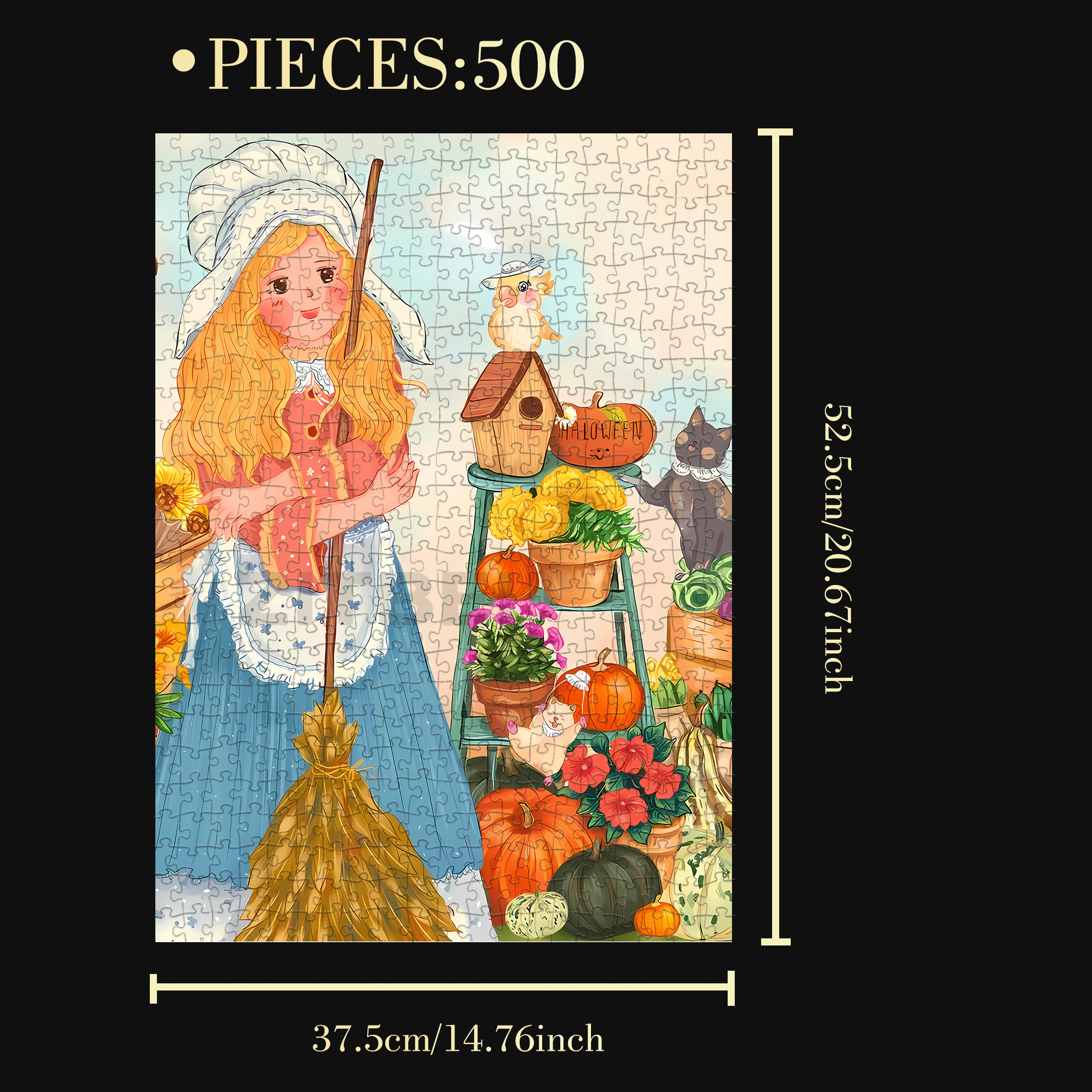Thorough Cleaning 500pcs/1000pcs Jigsaw Puzzle, Scratch-Resistant, Interactive Family Game & Brain-Boosting DIY Decor, Perfect for Halloween, Christmas & New Year Gifts, Family Puzzle Game