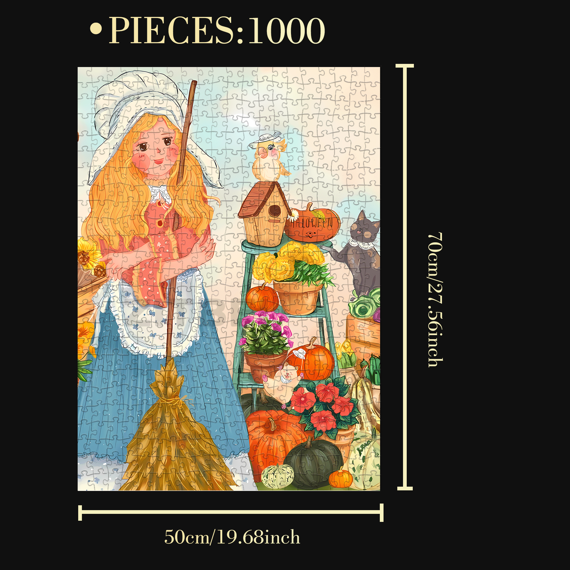 Thorough Cleaning 500pcs/1000pcs Jigsaw Puzzle, Scratch-Resistant, Interactive Family Game & Brain-Boosting DIY Decor, Perfect for Halloween, Christmas & New Year Gifts, Family Puzzle Game