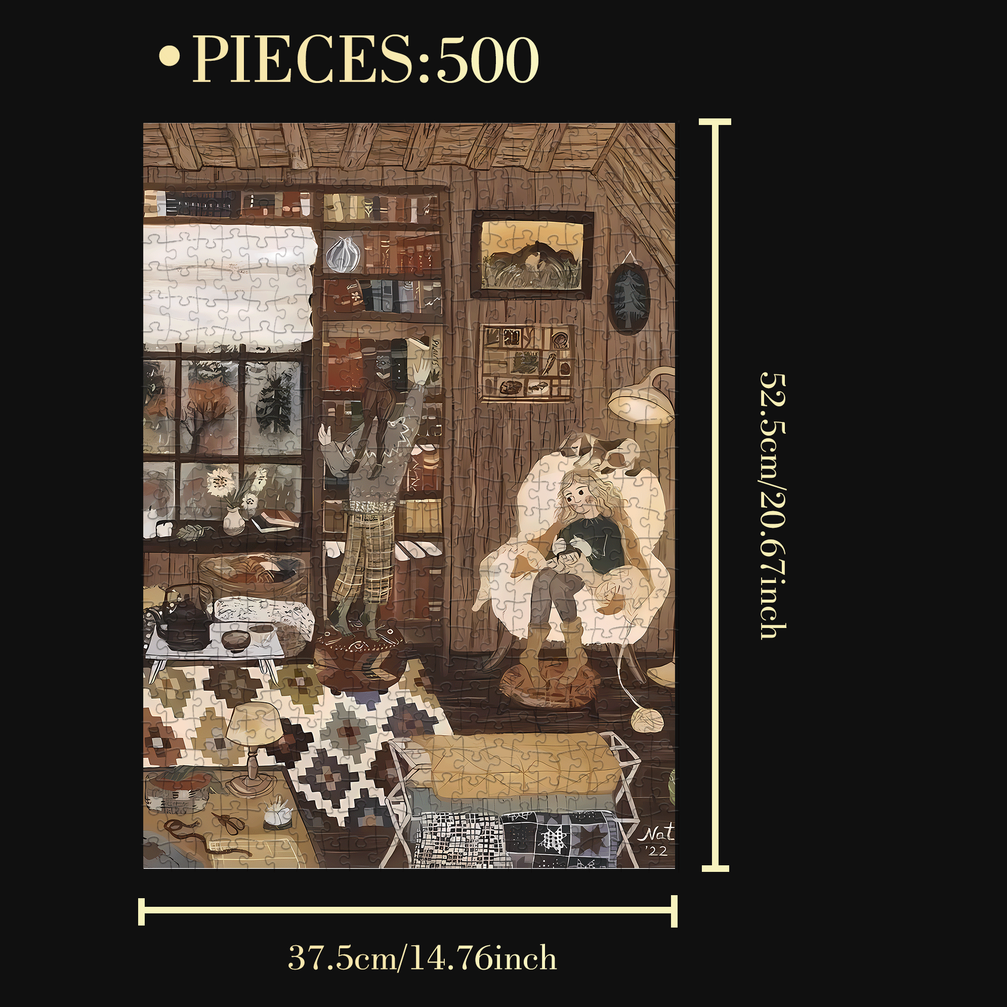 Warmth In Winter 500pcs/1000pcs Jigsaw Puzzle, Scratch-Resistant, Interactive Family Game & Brain-Boosting DIY Decor, Perfect for Halloween, Christmas & New Year Gifts, Family Puzzle Game