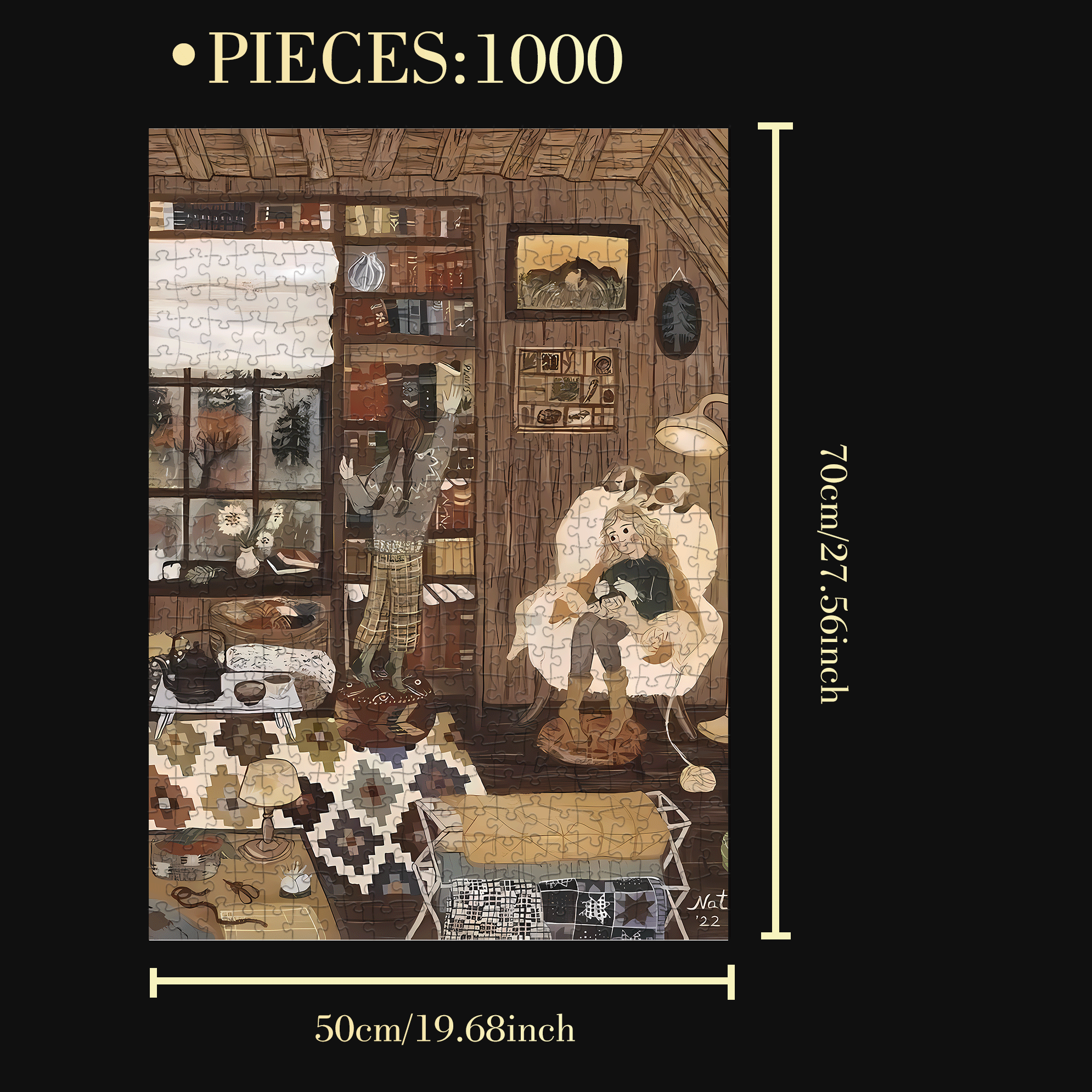 Warmth In Winter 500pcs/1000pcs Jigsaw Puzzle, Scratch-Resistant, Interactive Family Game & Brain-Boosting DIY Decor, Perfect for Halloween, Christmas & New Year Gifts, Family Puzzle Game
