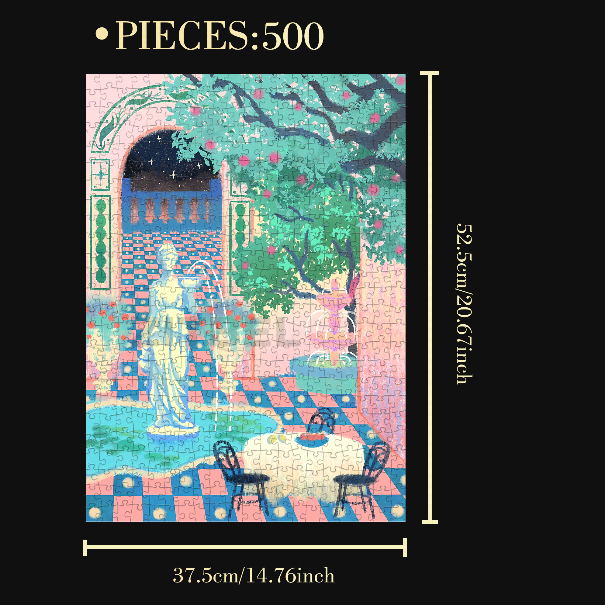 Welcome to Dream Hotel 500pcs/1000pcs Jigsaw Puzzle, Scratch-Resistant, Interactive Family Game & Brain-Boosting DIY Decor, Perfect for Halloween, Christmas & New Year Gifts, Family Puzzle Game