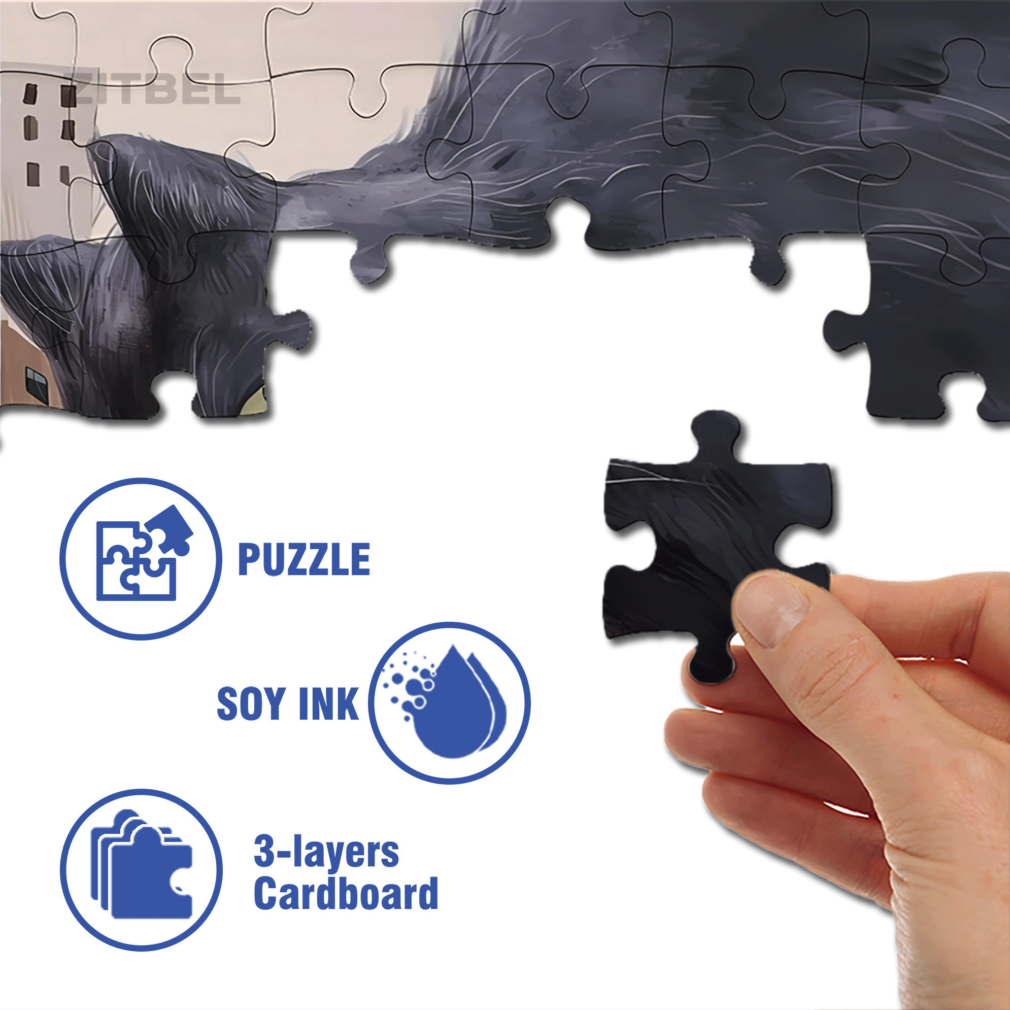 Cats Invade Earth 2 500pcs/1000pcs Jigsaw Puzzle, Scratch-Resistant, Interactive Family Game & Brain-Boosting DIY Decor, Perfect for Halloween, Christmas & New Year Gifts, Family Puzzle Game