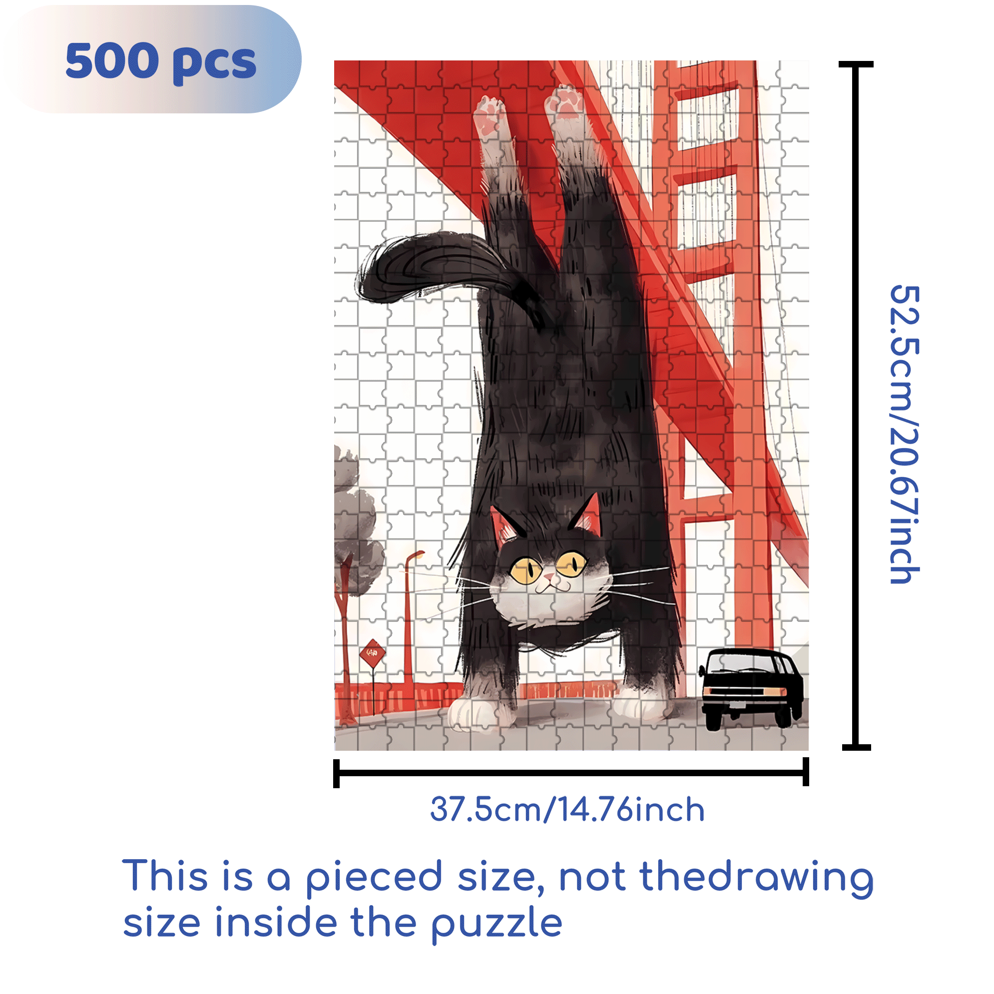 Cats Invade Earth 3 500pcs/1000pcs Jigsaw Puzzle, Scratch-Resistant, Interactive Family Game & Brain-Boosting DIY Decor, Perfect for Halloween, Christmas & New Year Gifts, Family Puzzle Game
